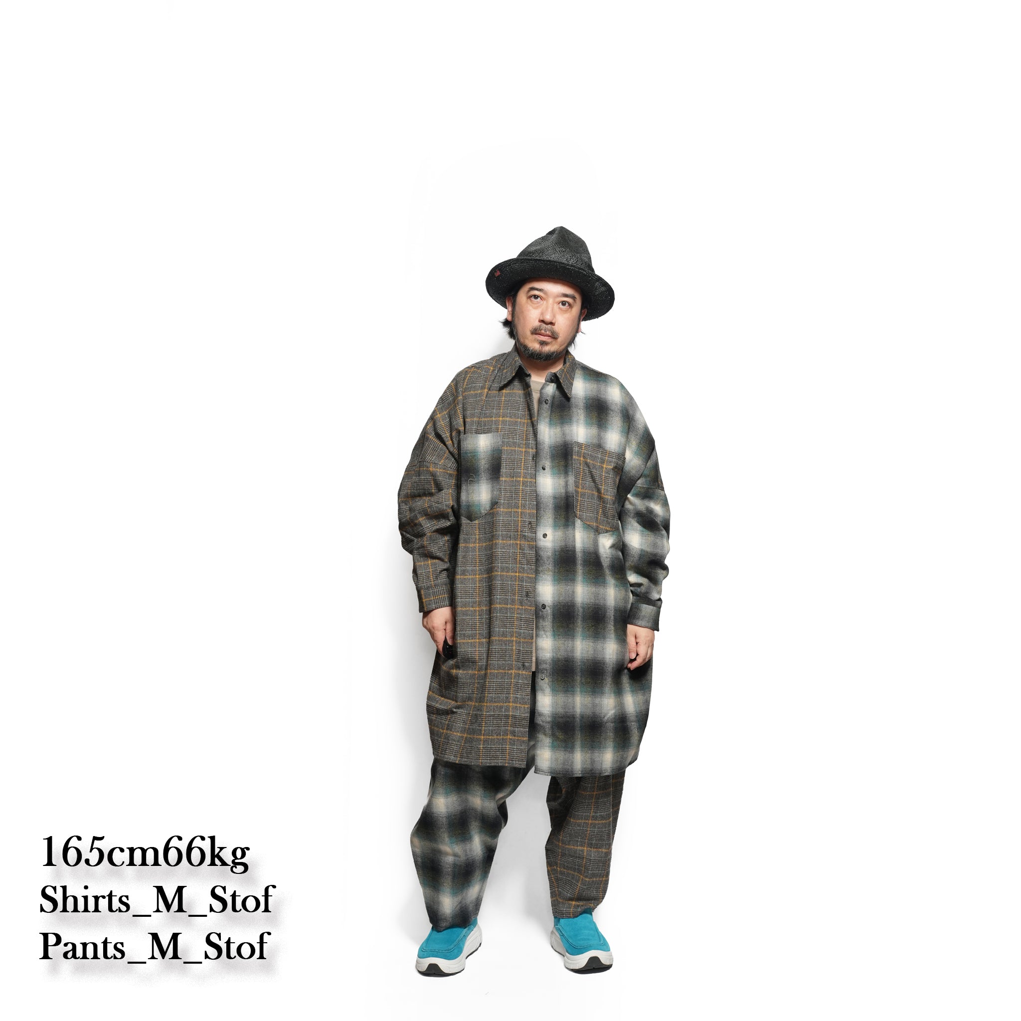 Half flannel check Wide Pants – Grey | STOF
