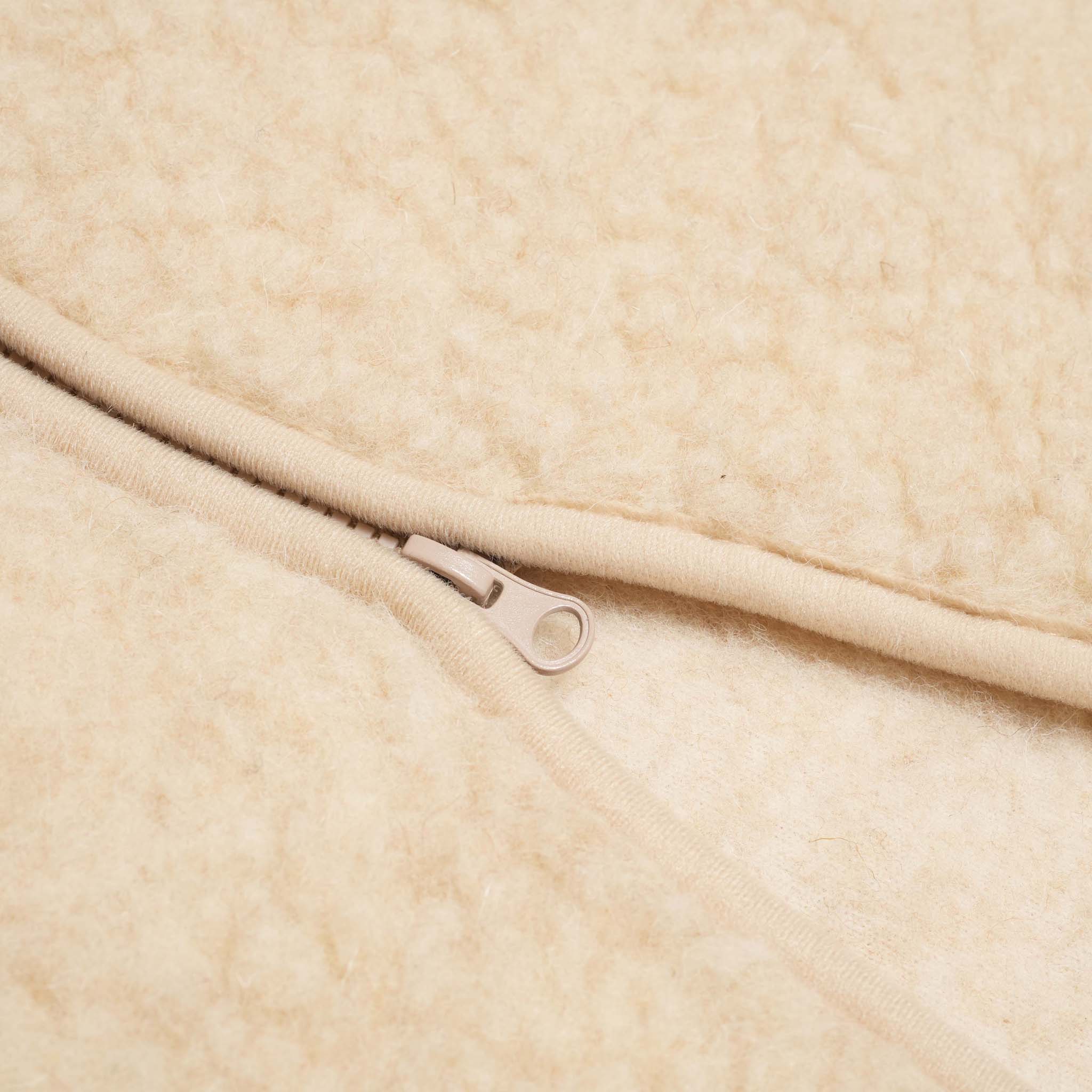 V neck Zip Vest | Color_Natural / Dark Green | No_1860V【COLDBREAKER】