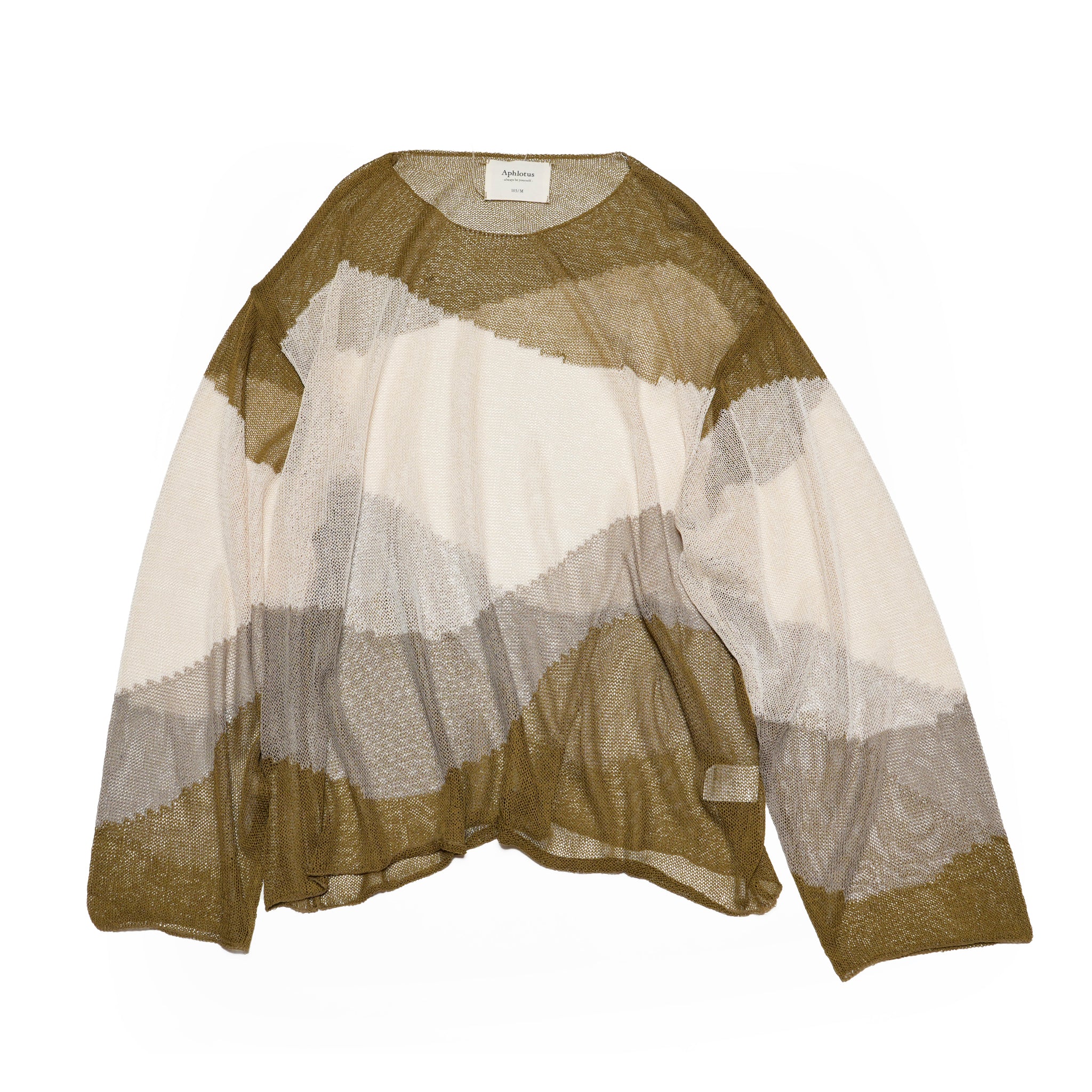 Low Gauge See-through Graphic L/S Knit | Color:Camel【APHLOTUS_アプロタス】 | 217632_211_camel