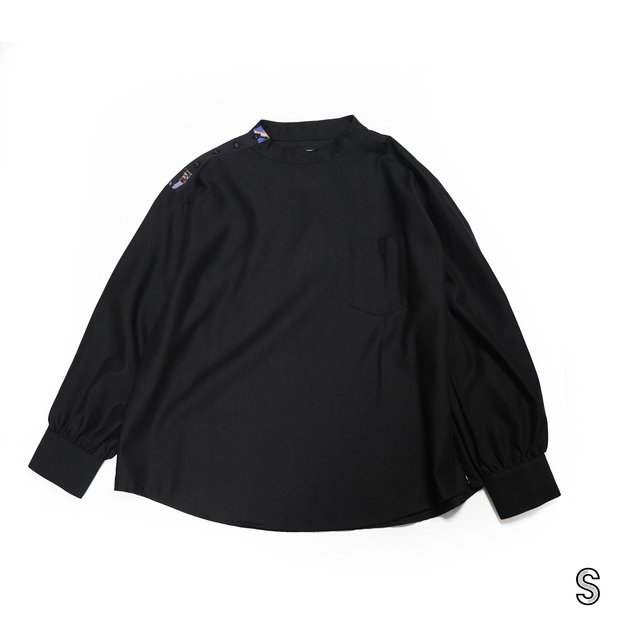 PEDESTRIAN STAND COLLAR SHIRT– Black | STOF