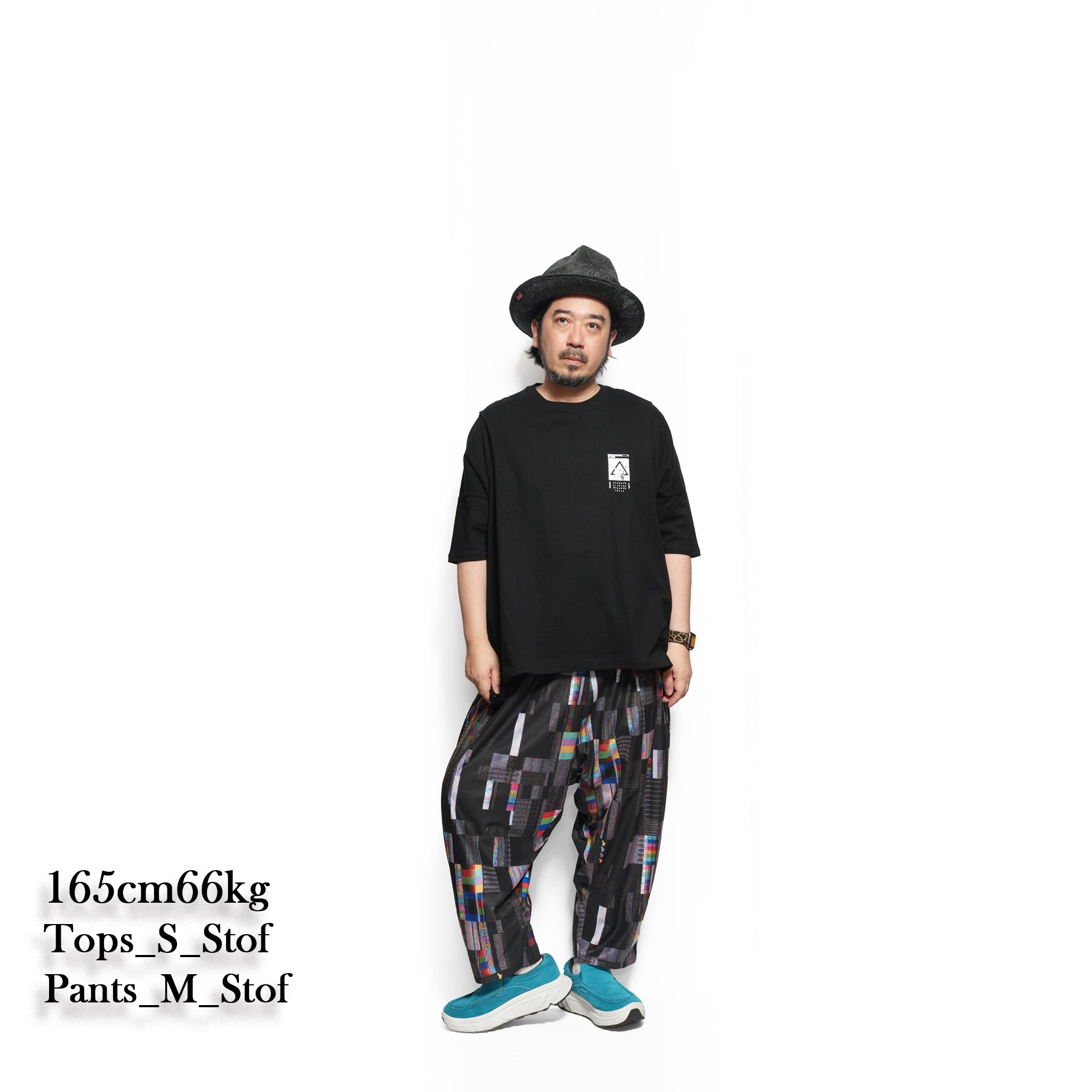 Glitchcheck Wide Pants – Black | STOF