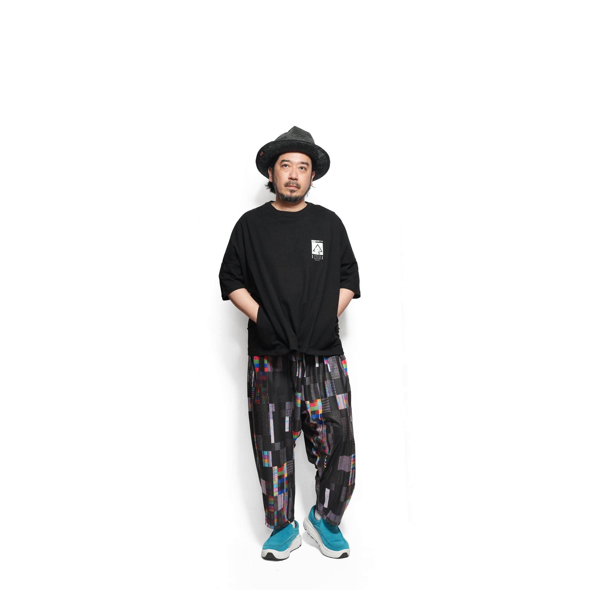 Glitchcheck Wide Pants – Black | STOF