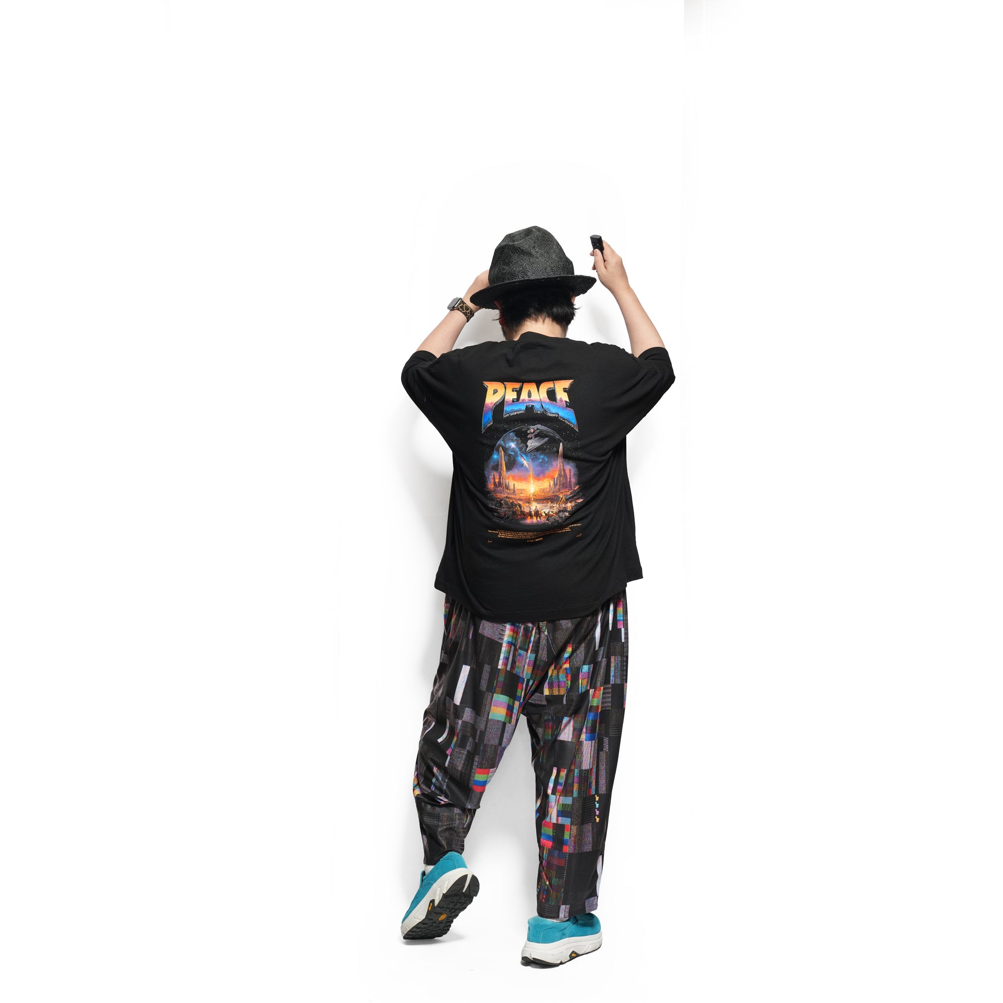 Glitchcheck Wide Pants – Black | STOF
