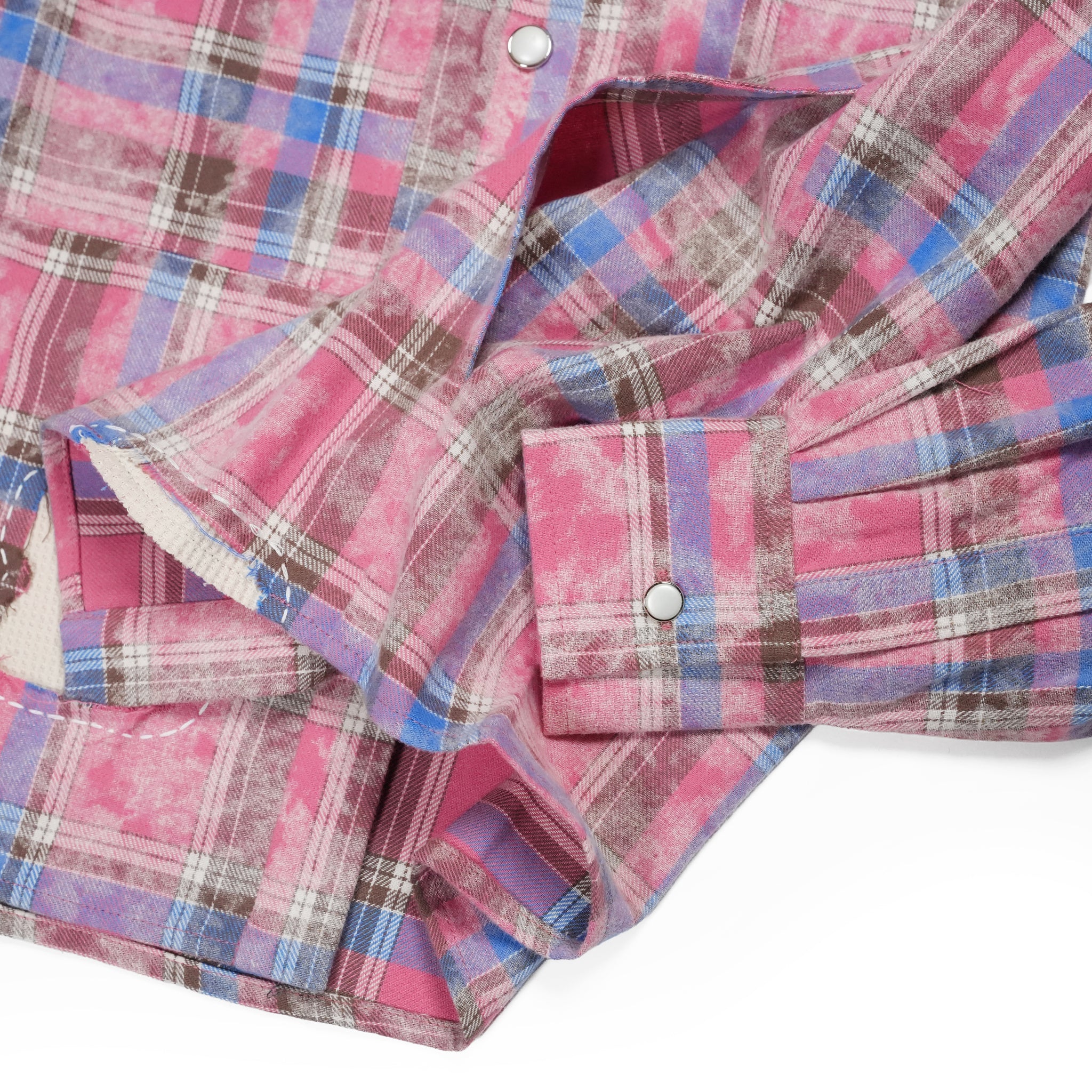 Hand patch check shirt – Red Check | PLATEAU STUDIO