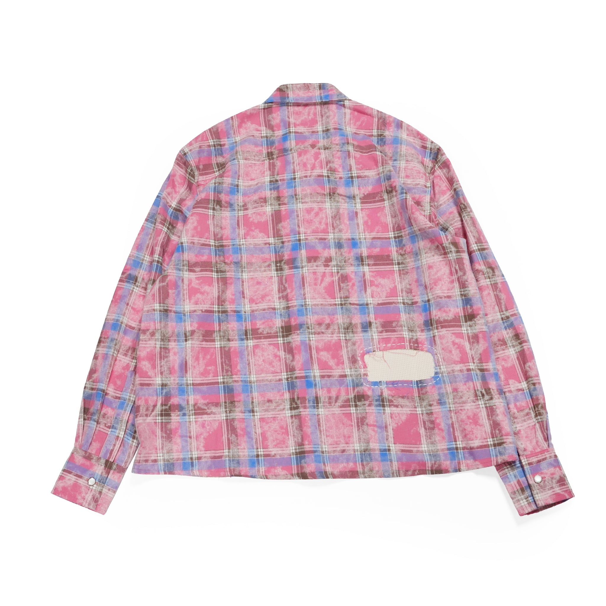 Hand patch check shirt – Red Check | PLATEAU STUDIO