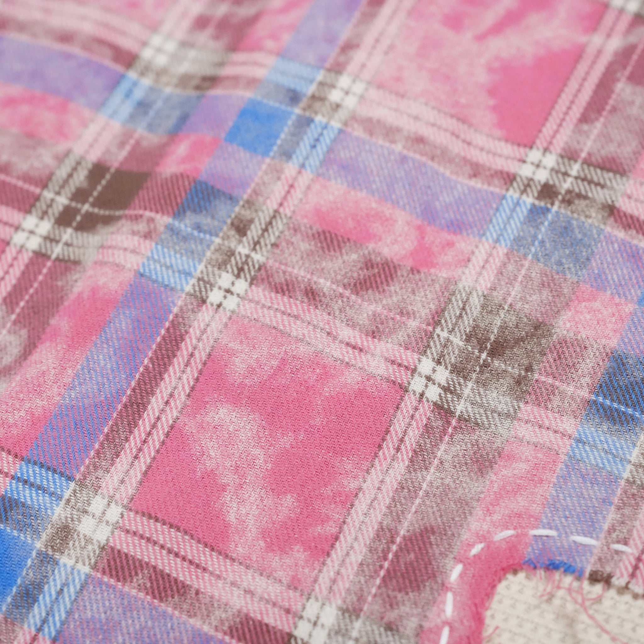 Hand patch check shirt – Red Check | PLATEAU STUDIO