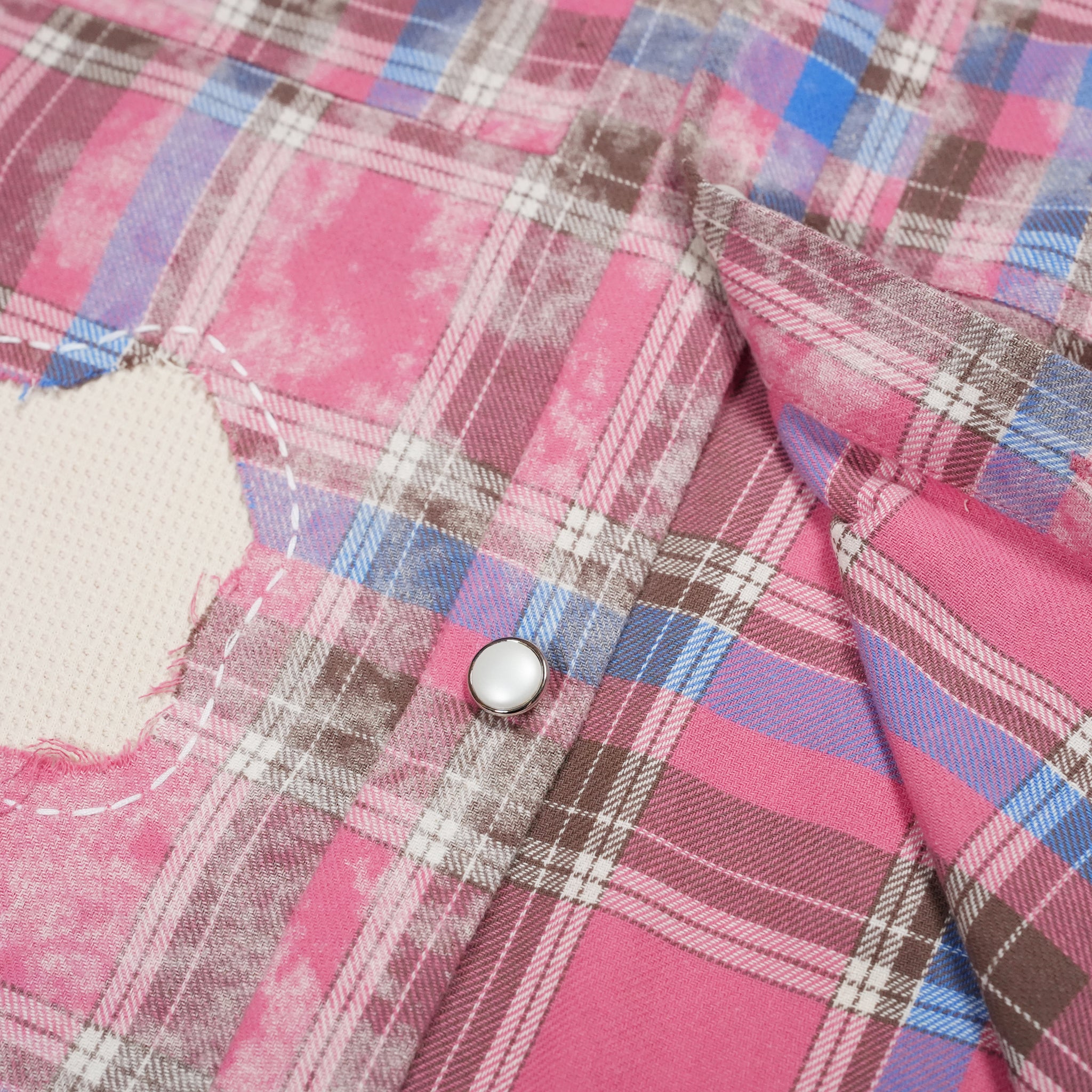 Hand patch check shirt – Red Check | PLATEAU STUDIO