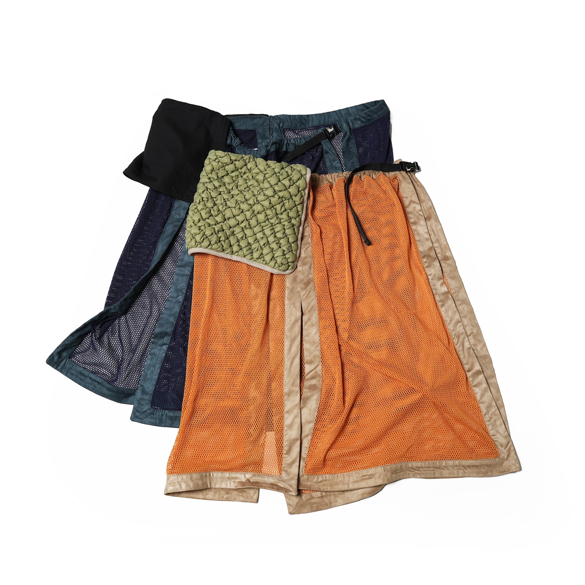 No:OinT-SK02 | Name:Screen door skirt | Color:Orange/Navy【OinT_オーインティー】