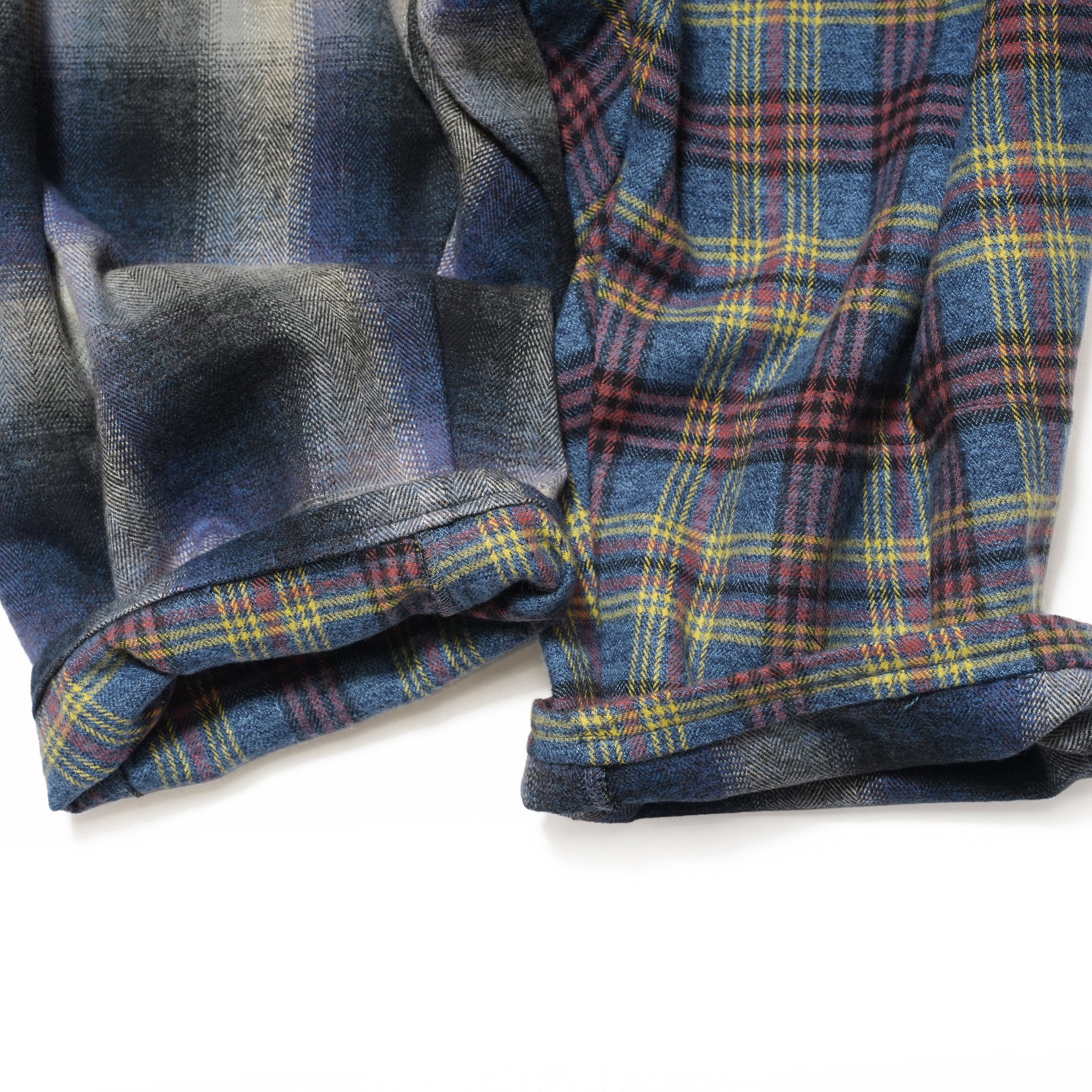 Half flannel check Wide Pants – Blue | STOF