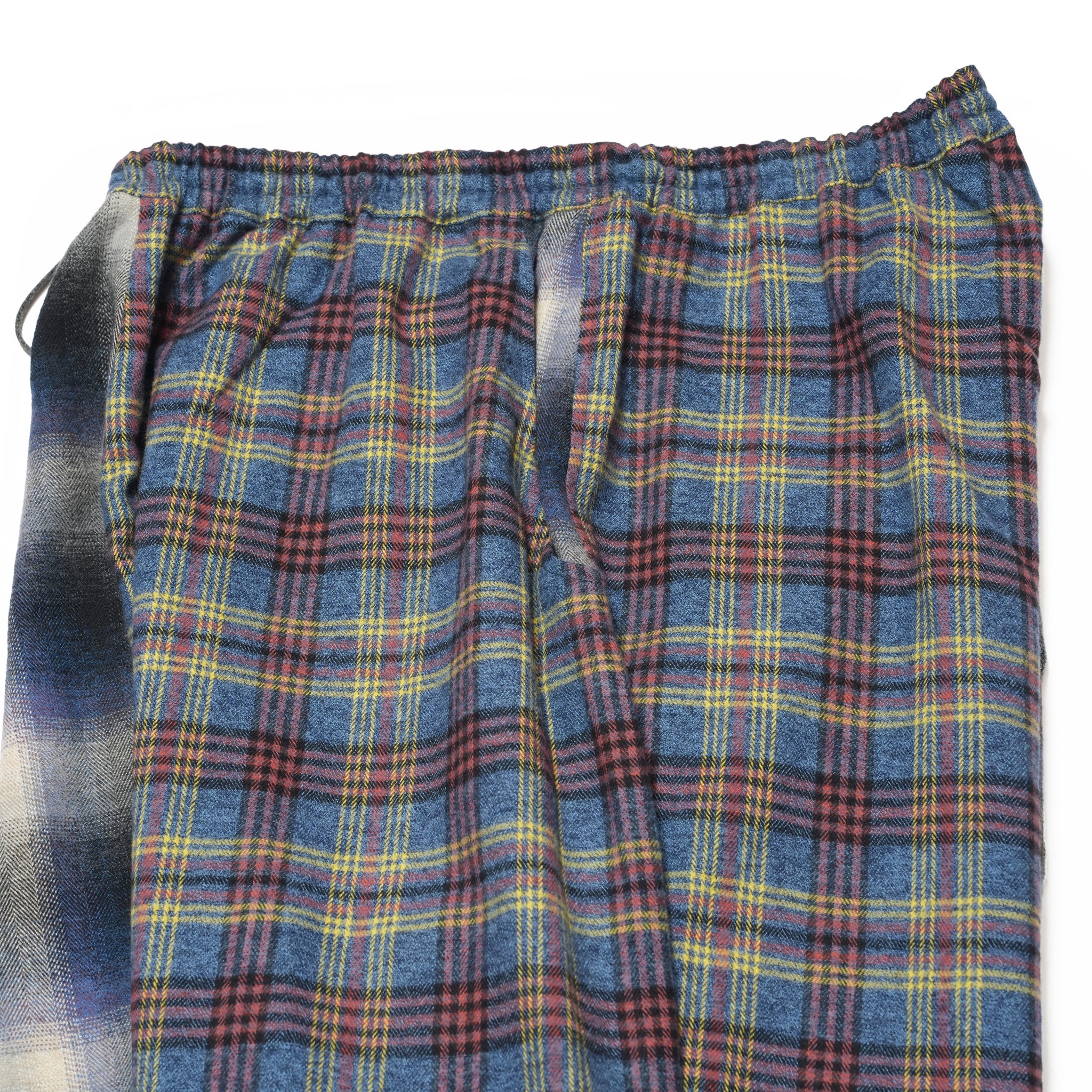 Half flannel check Wide Pants – Blue | STOF