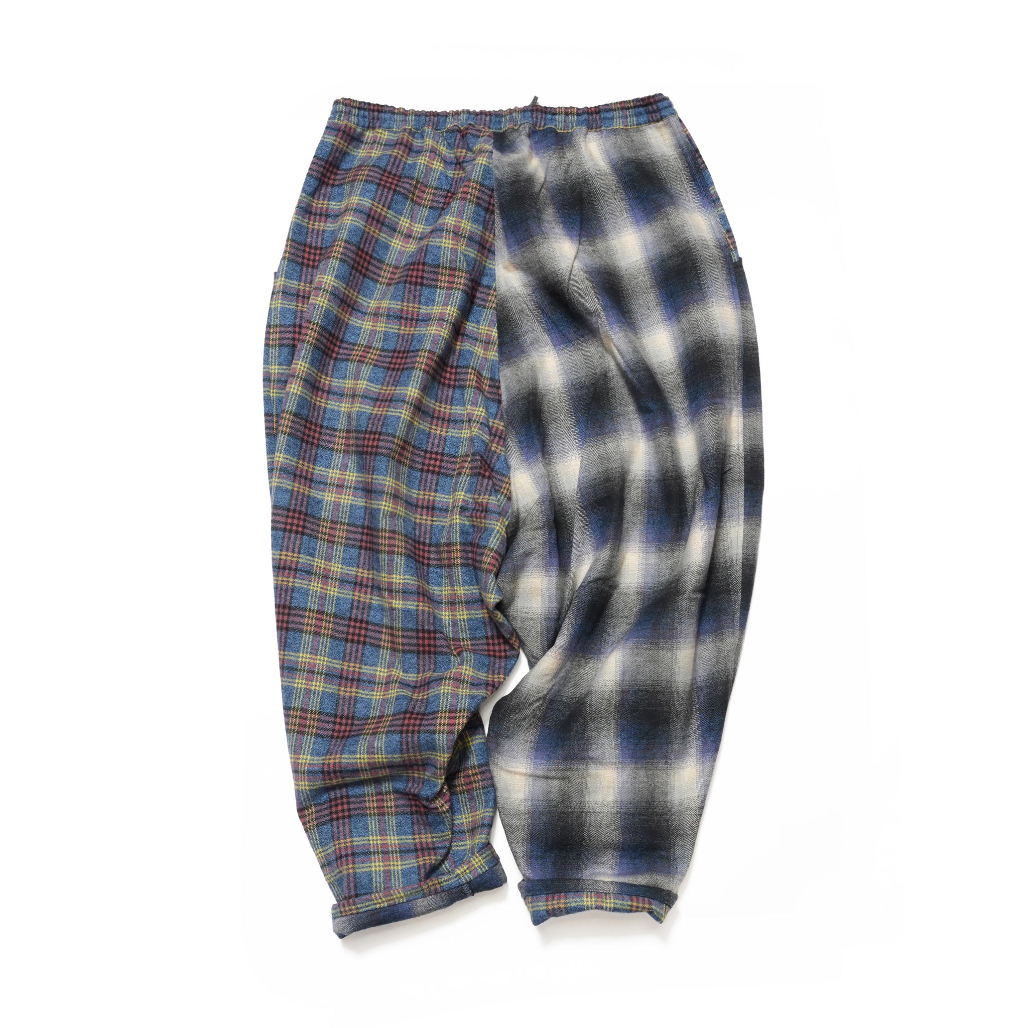 Half flannel check Wide Pants – Blue | STOF