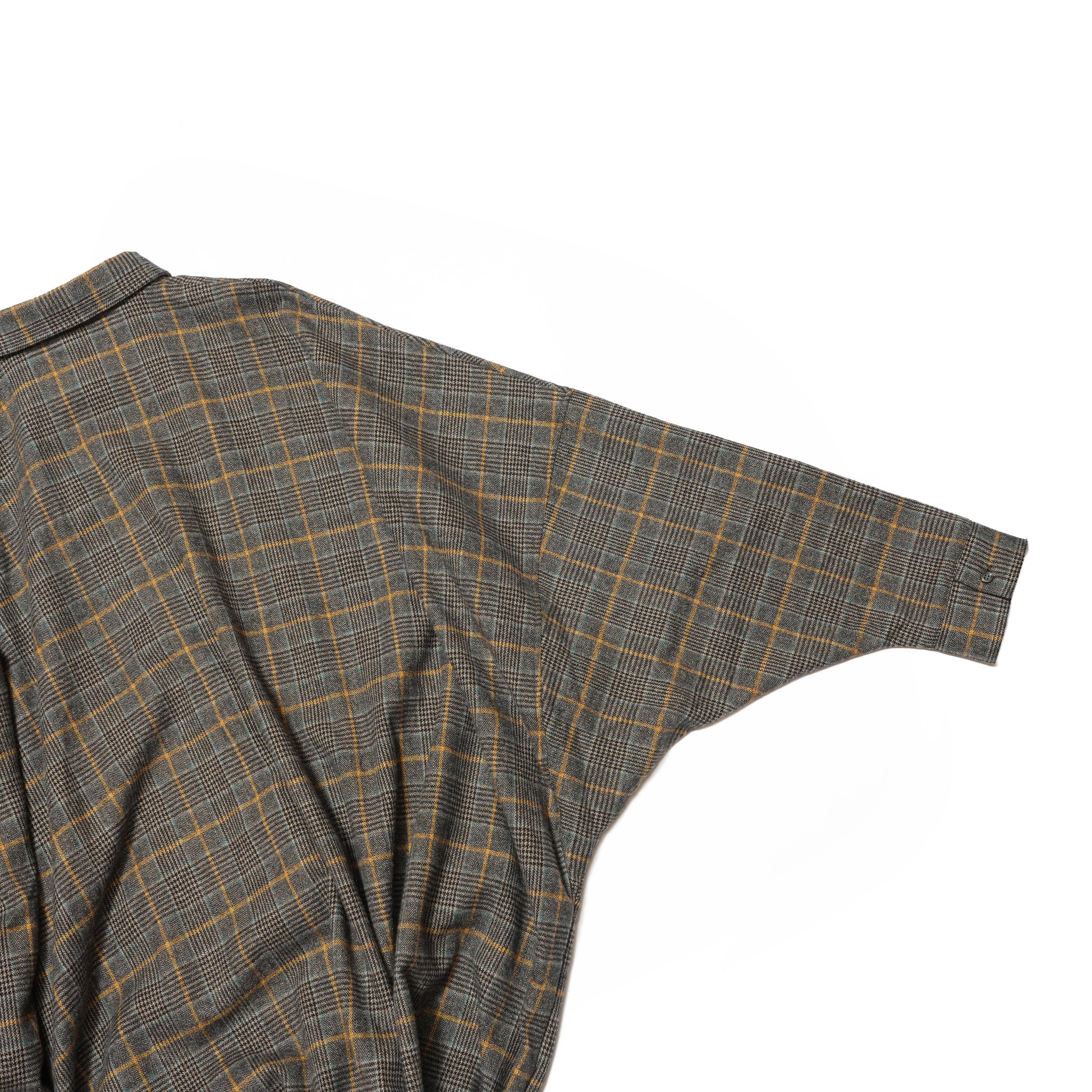 Half flannel check big shirt – Grey | STOF