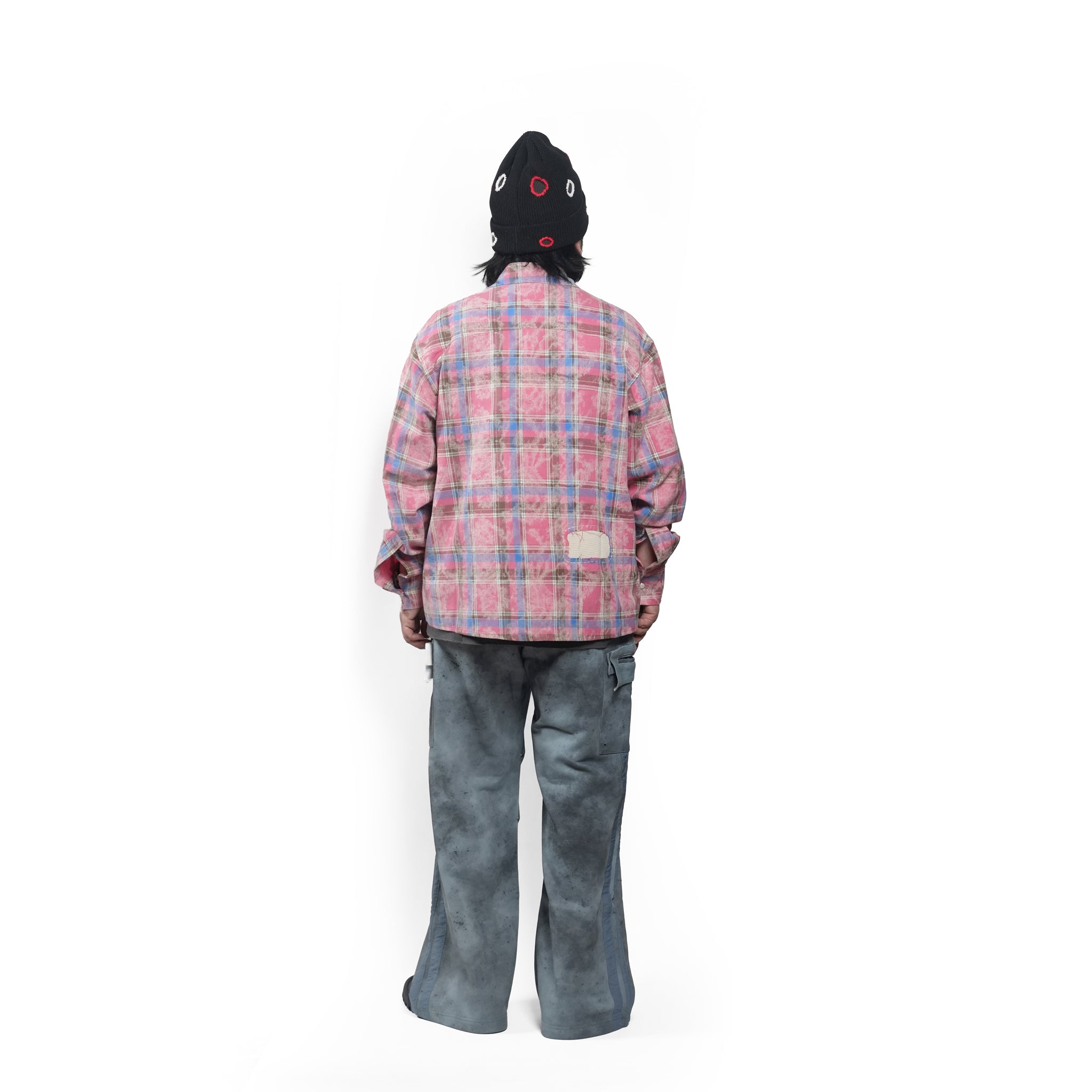 Hand patch check shirt – Red Check | PLATEAU STUDIO