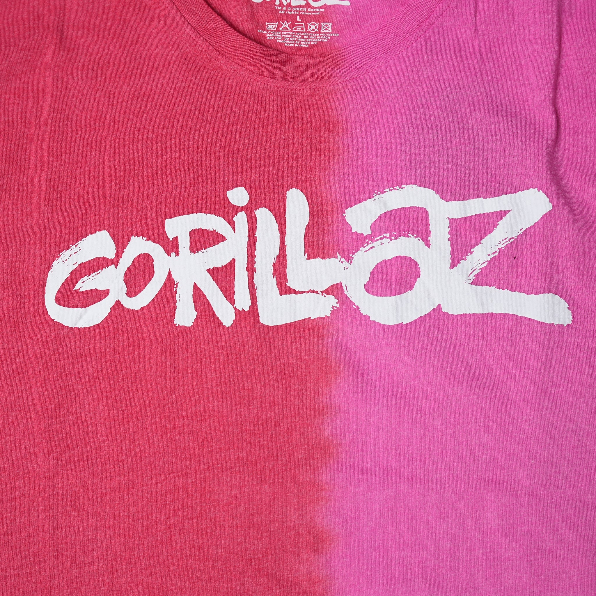 Name:Gorillaz_Two-Tone Brush Logo_Uni_RED_Dip-Dye【ROCK OFF】【ネコポス選択可能】