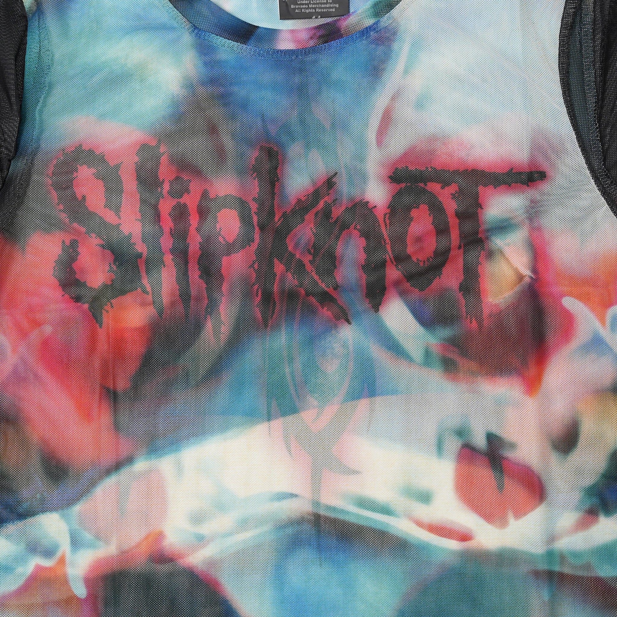 Name:Slipknot_Face & Logo_Lady_BLK_Mesh Crop【ROCK OFF】【ネコポス選択可能】