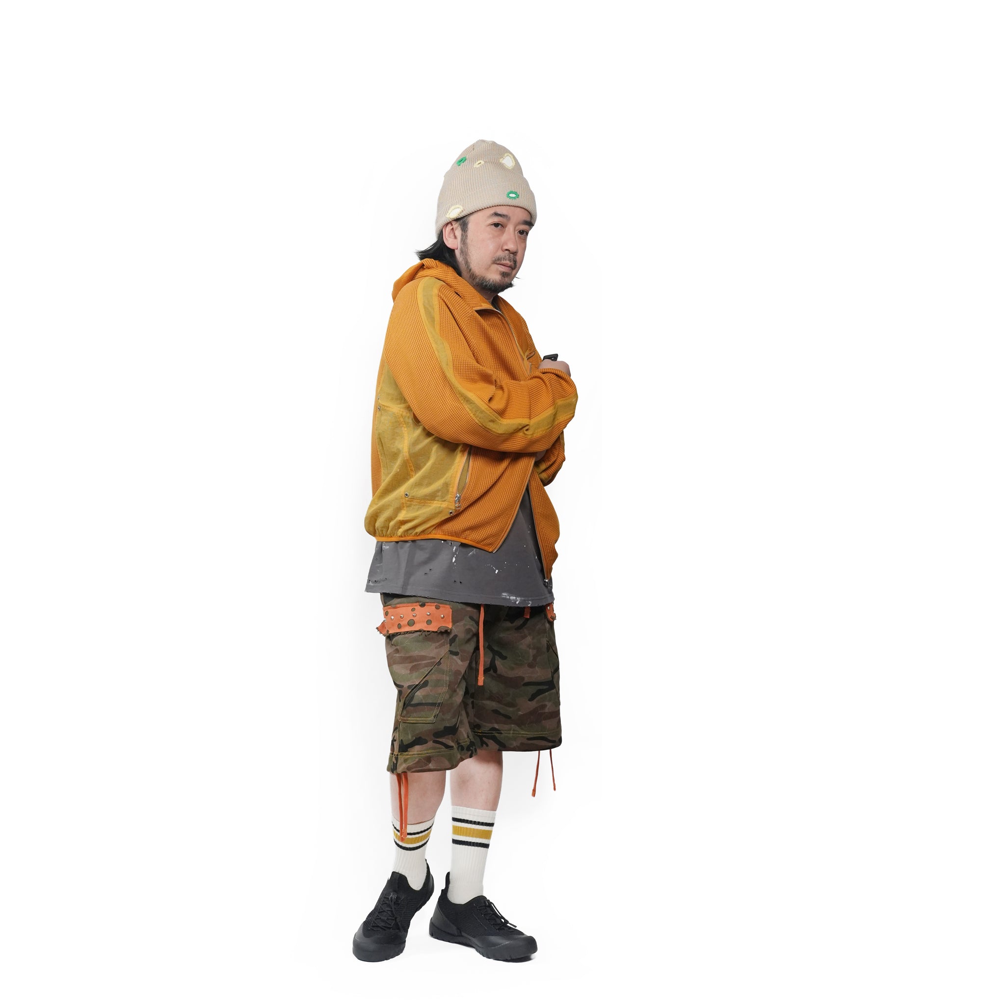 Waffle runner jacket | Color_Orange | No_PLA26SSJ07-2_Orange【PLATEAU STUDIO_プラトー スタジオ】