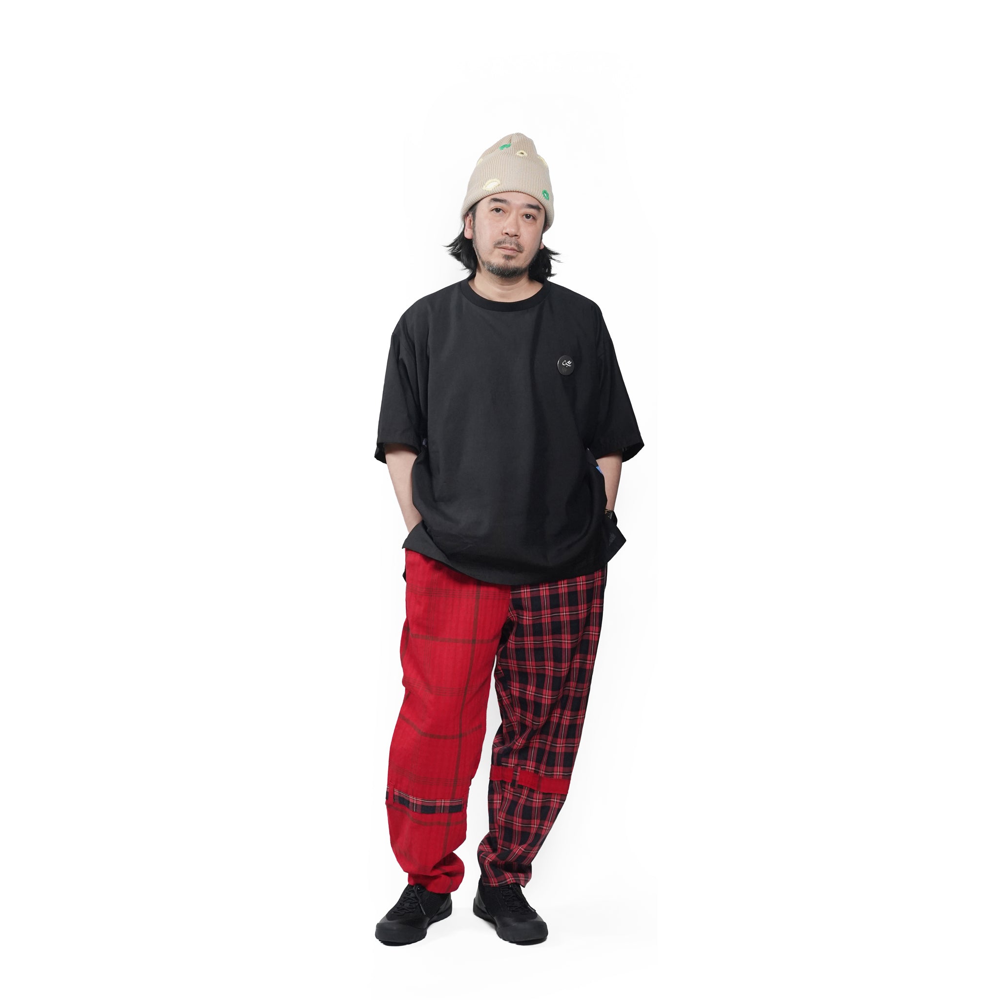 MIX CHECK BONTAGE PANTS– Red | STOF