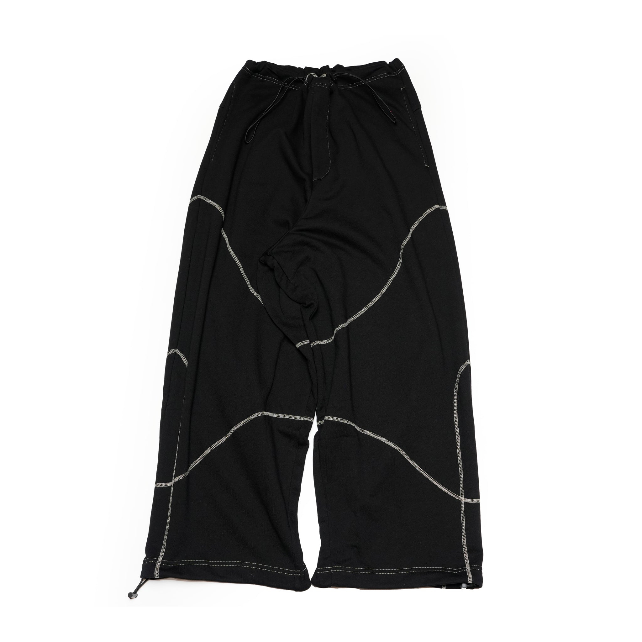 Bicolor Symmetry Game Stitch Design Sweat Pants | Color:Black【APHLOTUS_アプロタス】 | 217618_100_black