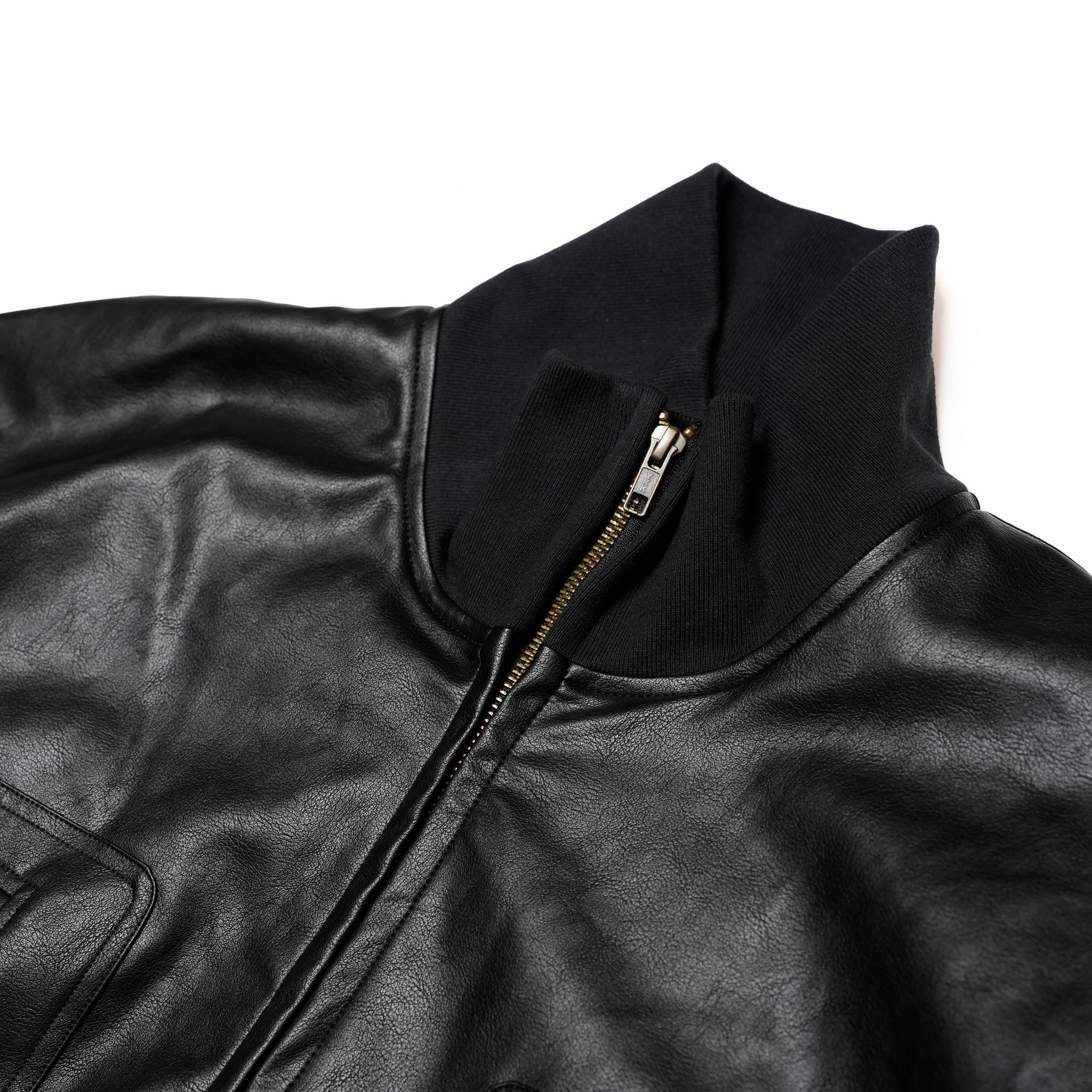 Vintage-like PU Leather 4-Pocket Volume Flight Blouson | Color:Black【APHLOTUS_アプロタス】 | 217611_100_black