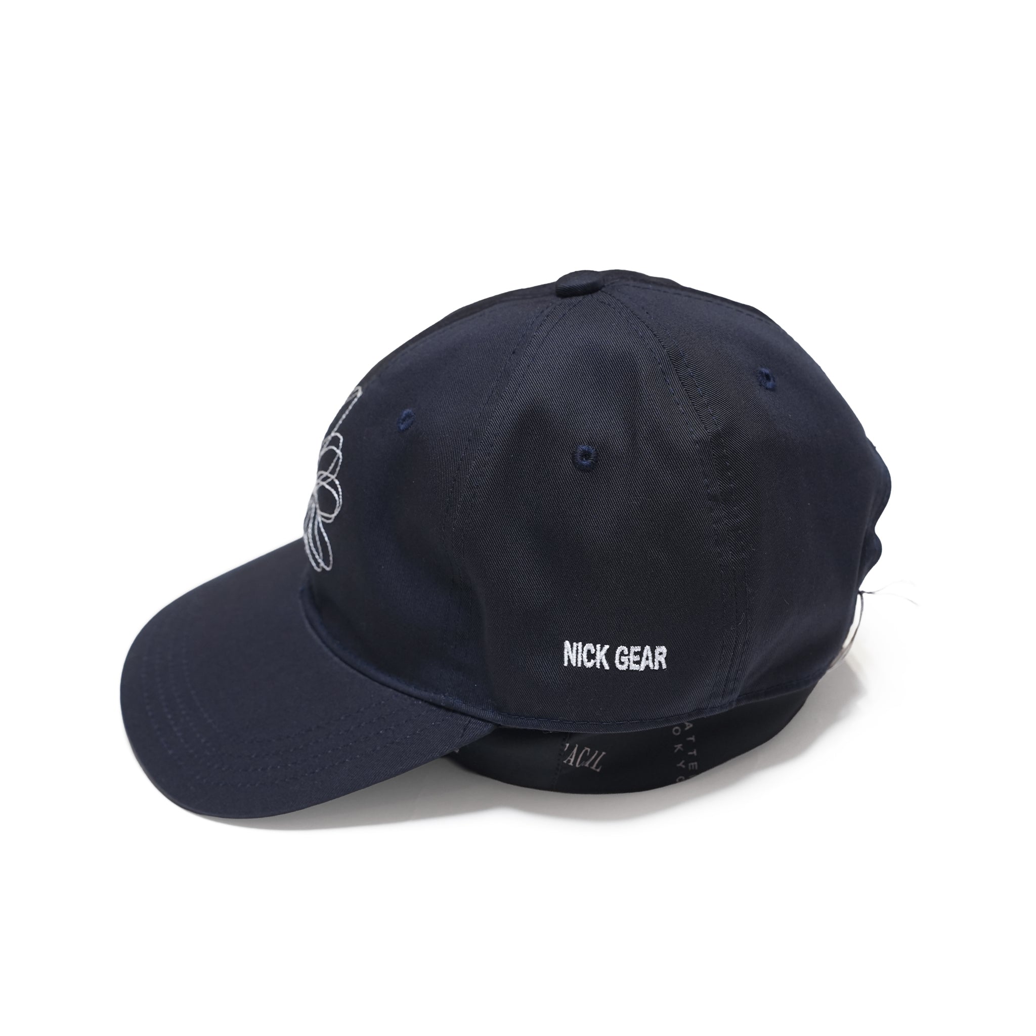 Hand Stitch Flower Cap – Navy | NICK GEAR