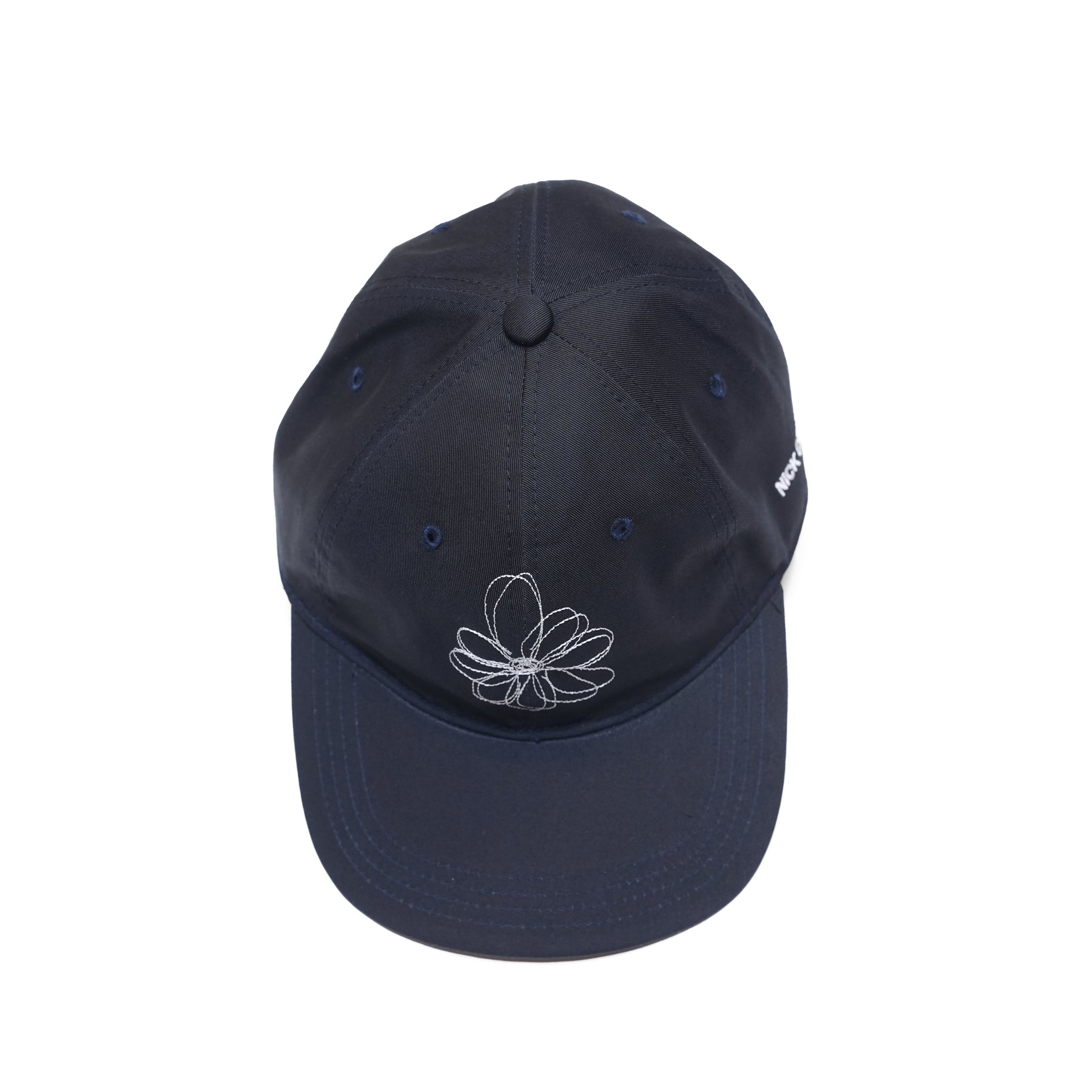 Hand Stitch Flower Cap – Navy | NICK GEAR