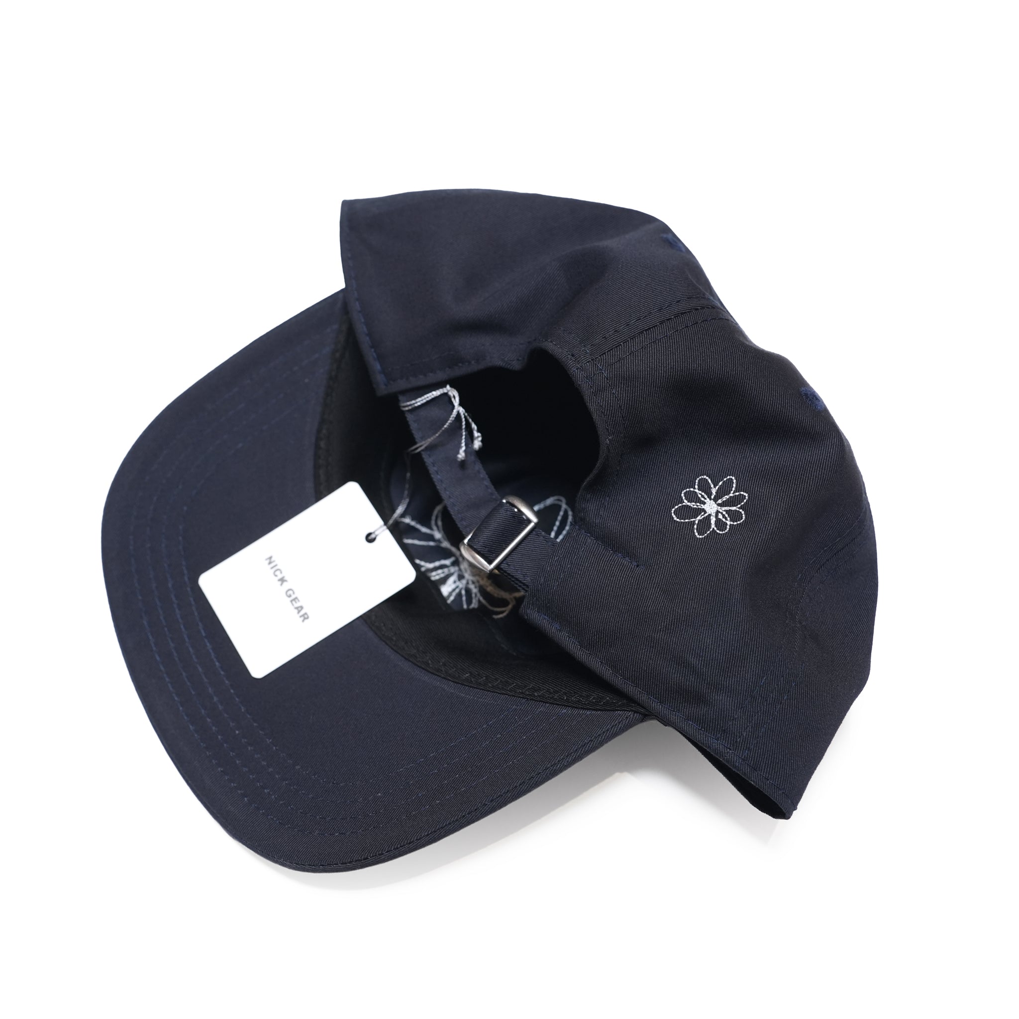 Hand Stitch Flower Cap – Navy | NICK GEAR