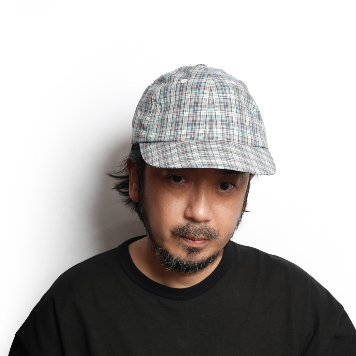 6 PANEL LONG BRIM CAP – White(Check) | SHARE THE FANTASY