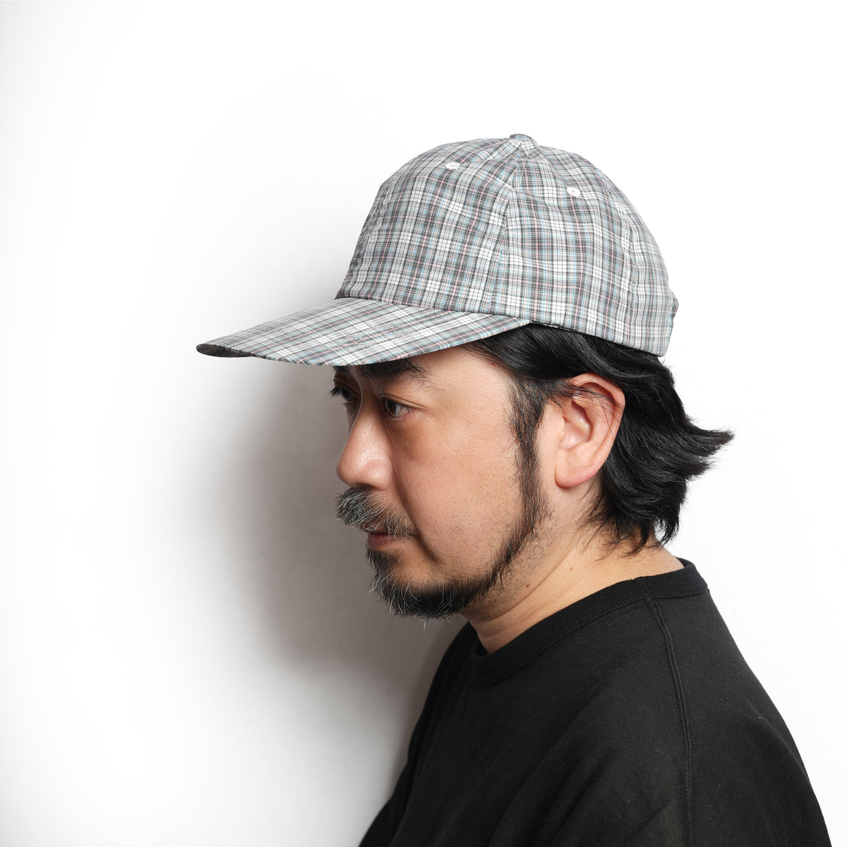 6 PANEL LONG BRIM CAP – White(Check) | SHARE THE FANTASY