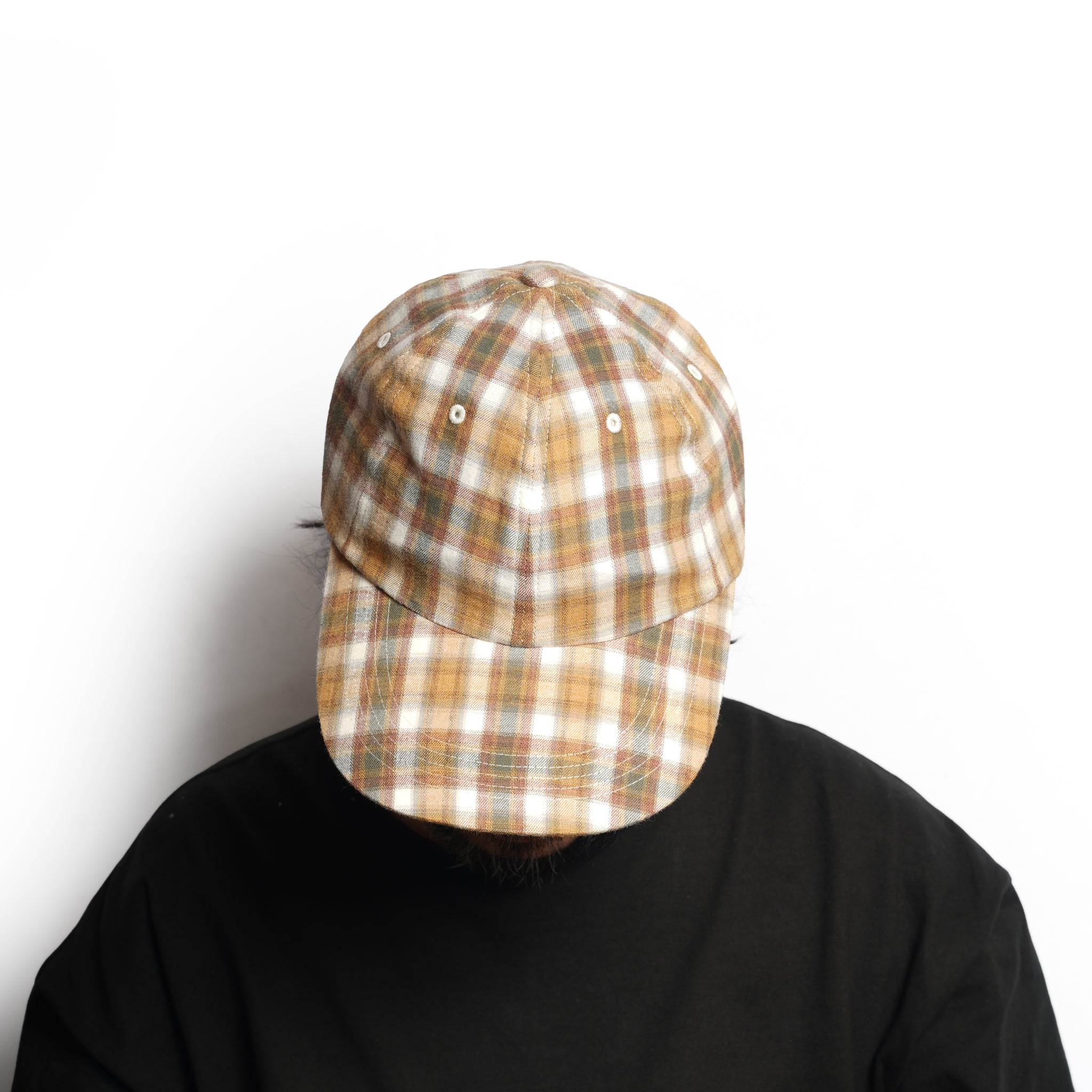 6 PANEL LONG BRIM CAP – Blush Beige(Check) | SHARE THE FANTASY