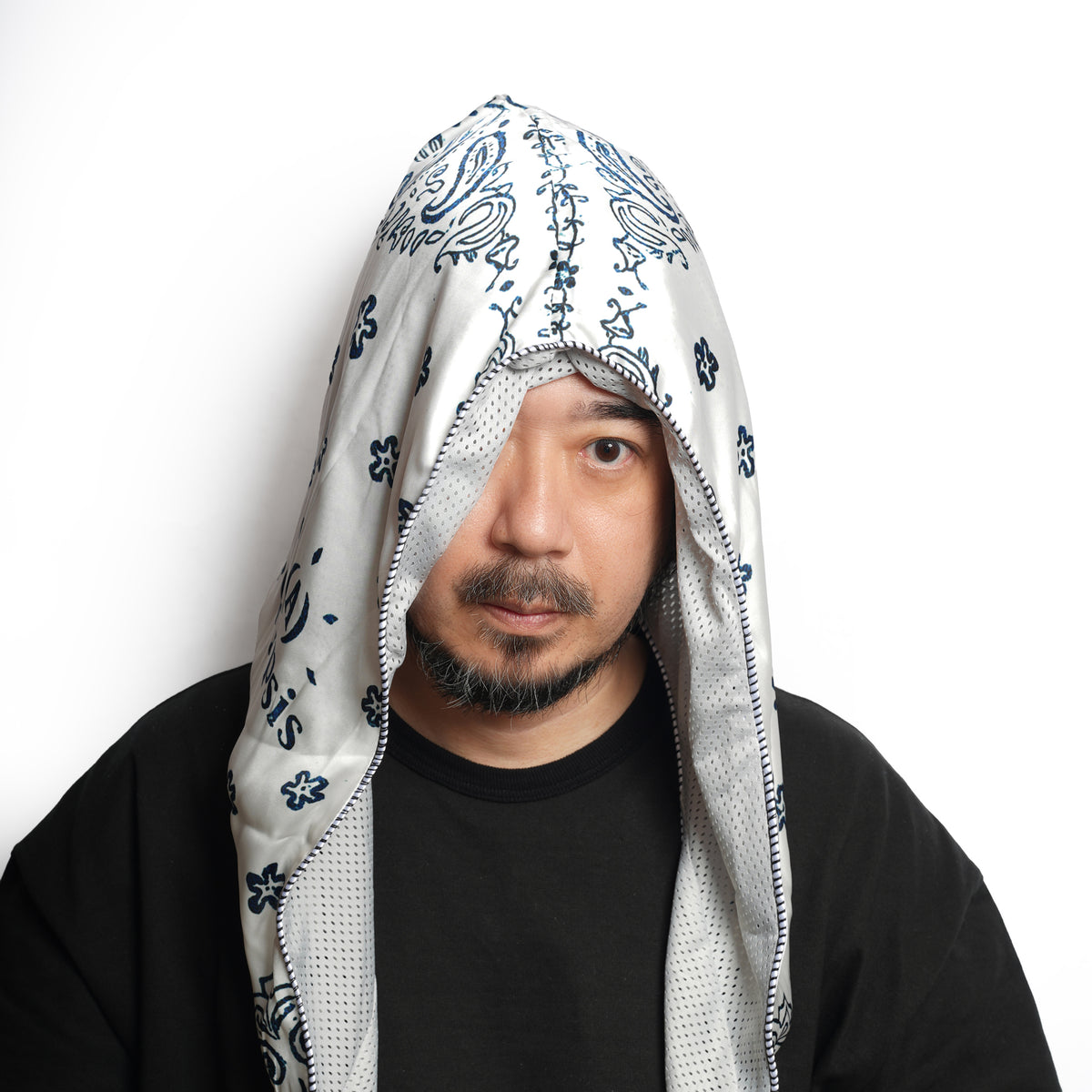 (A)crypsis® Amoeba Paisley Hooded Scarf - White