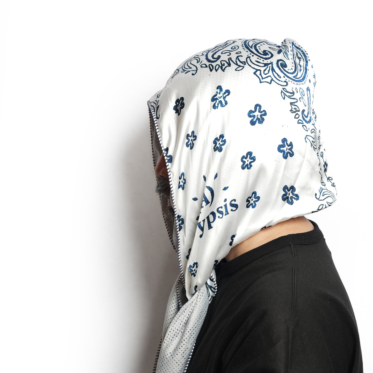 (A)crypsis® Amoeba Paisley Hooded Scarf - White