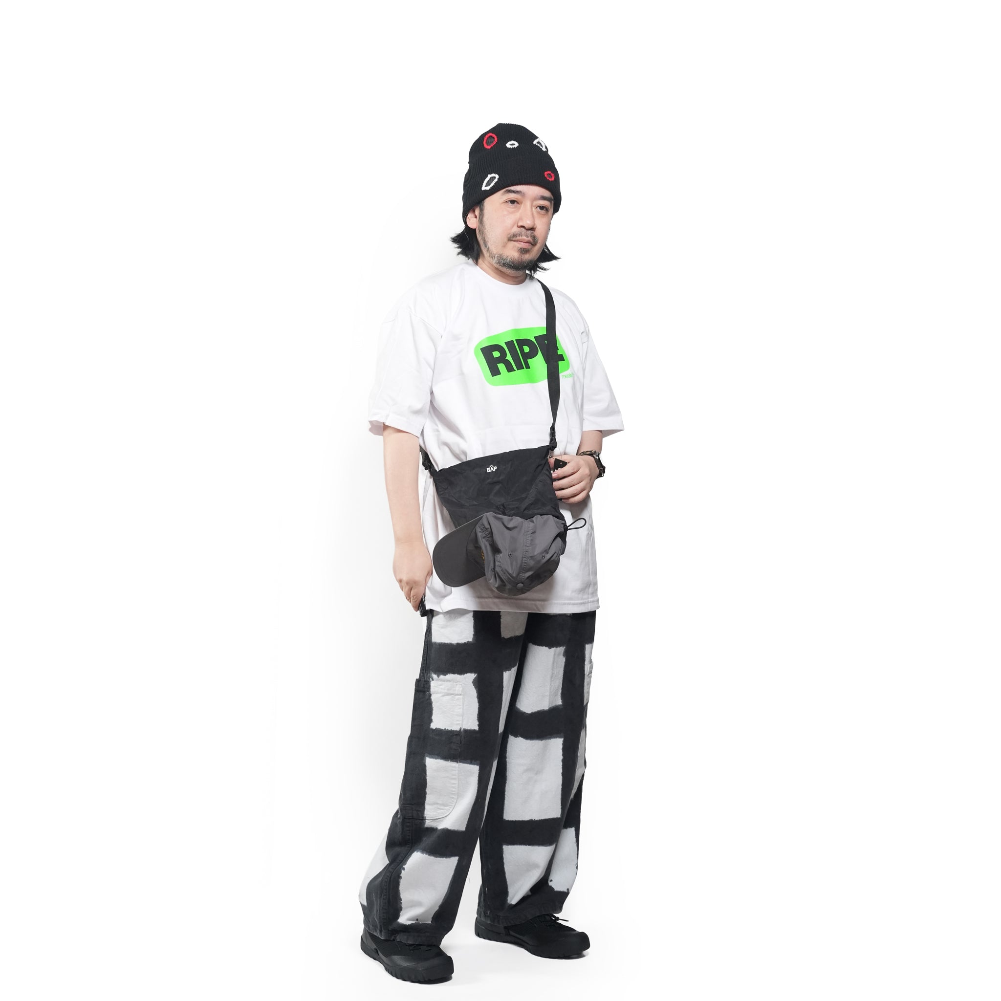 BAP / LOL LOL Wordface BagCap / Color_Gray - Bag : Black