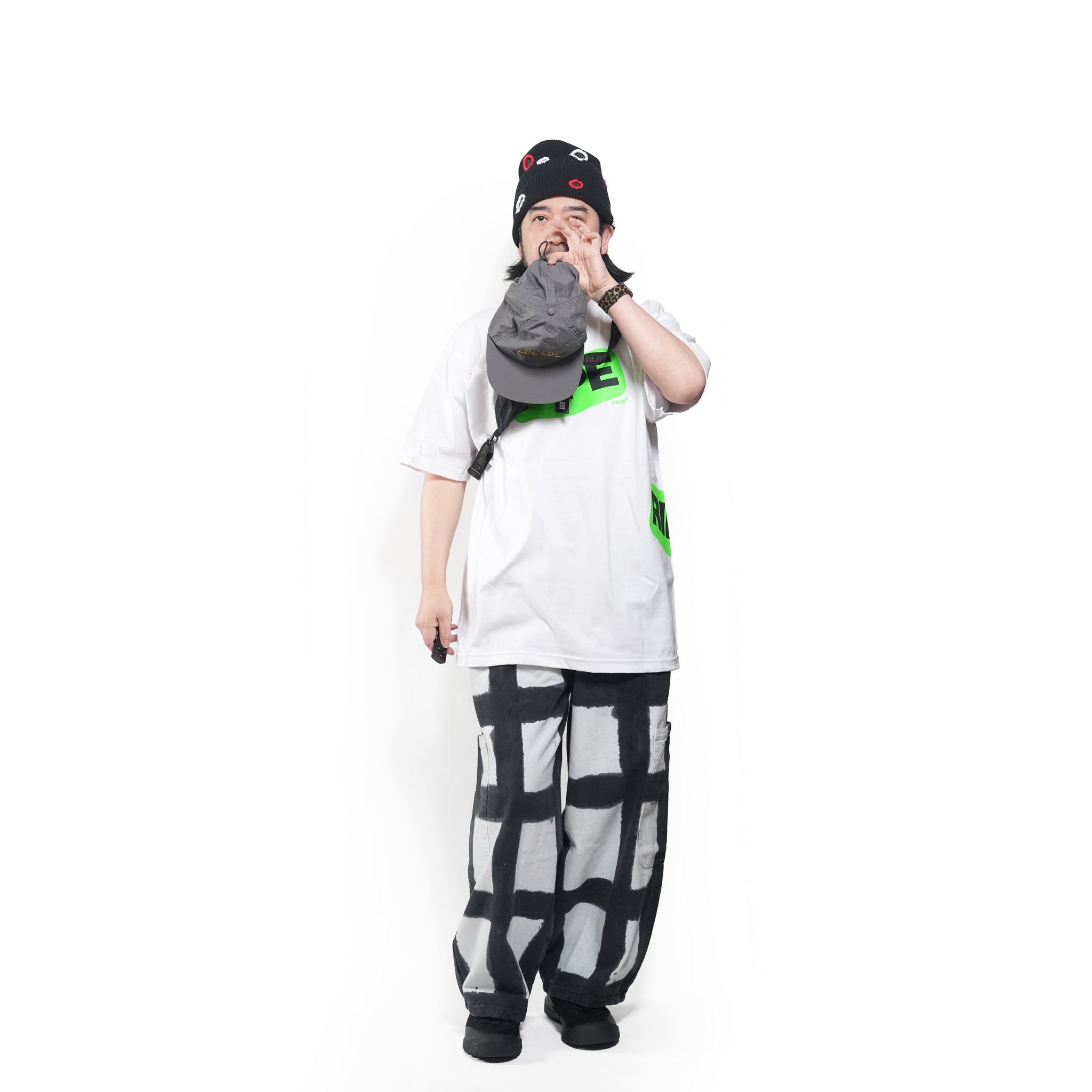 BAP / LOL LOL Wordface BagCap / Color_Gray - Bag : Black