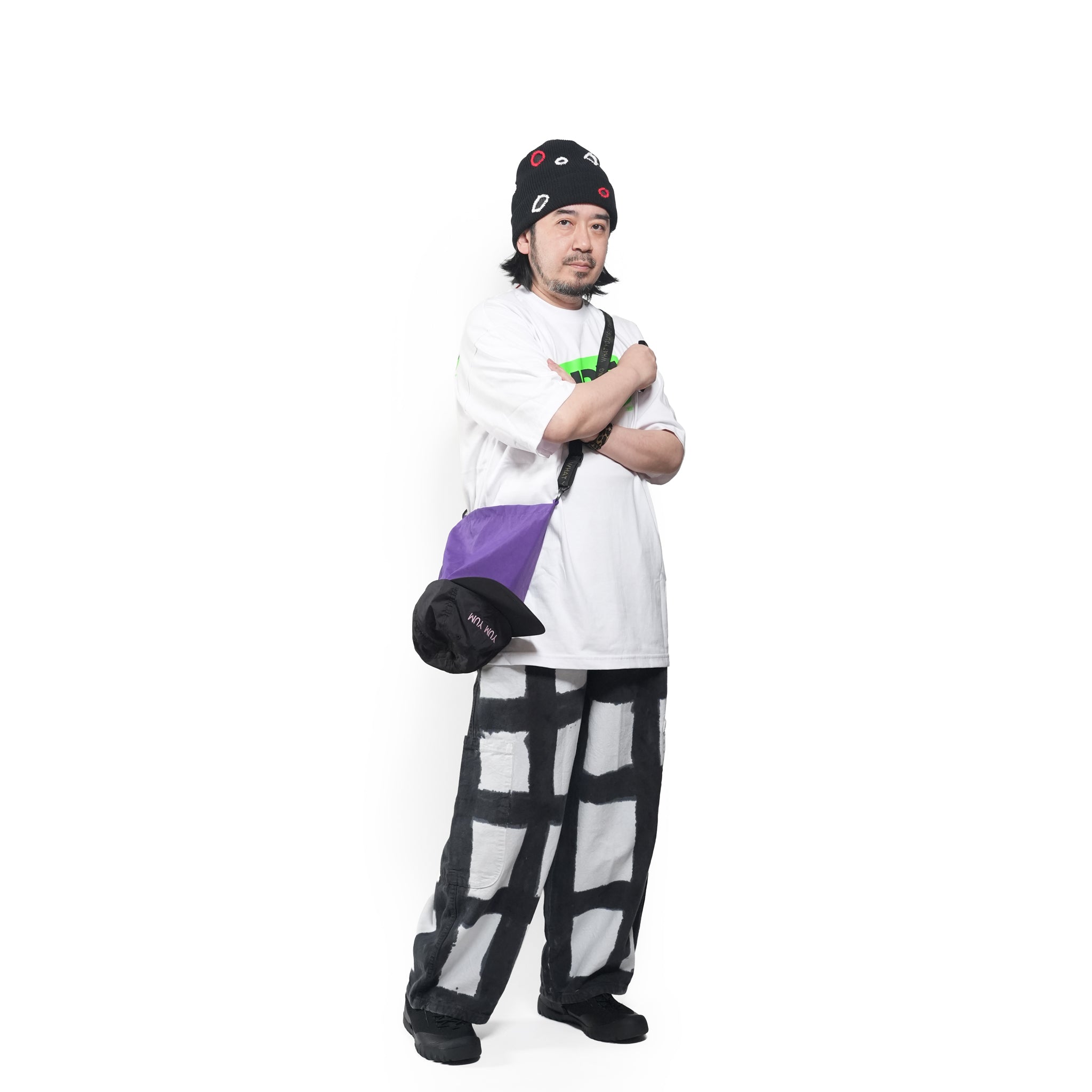 BAP / YUM YUM Wordface BagCap / Color_Black - Bag : Purple