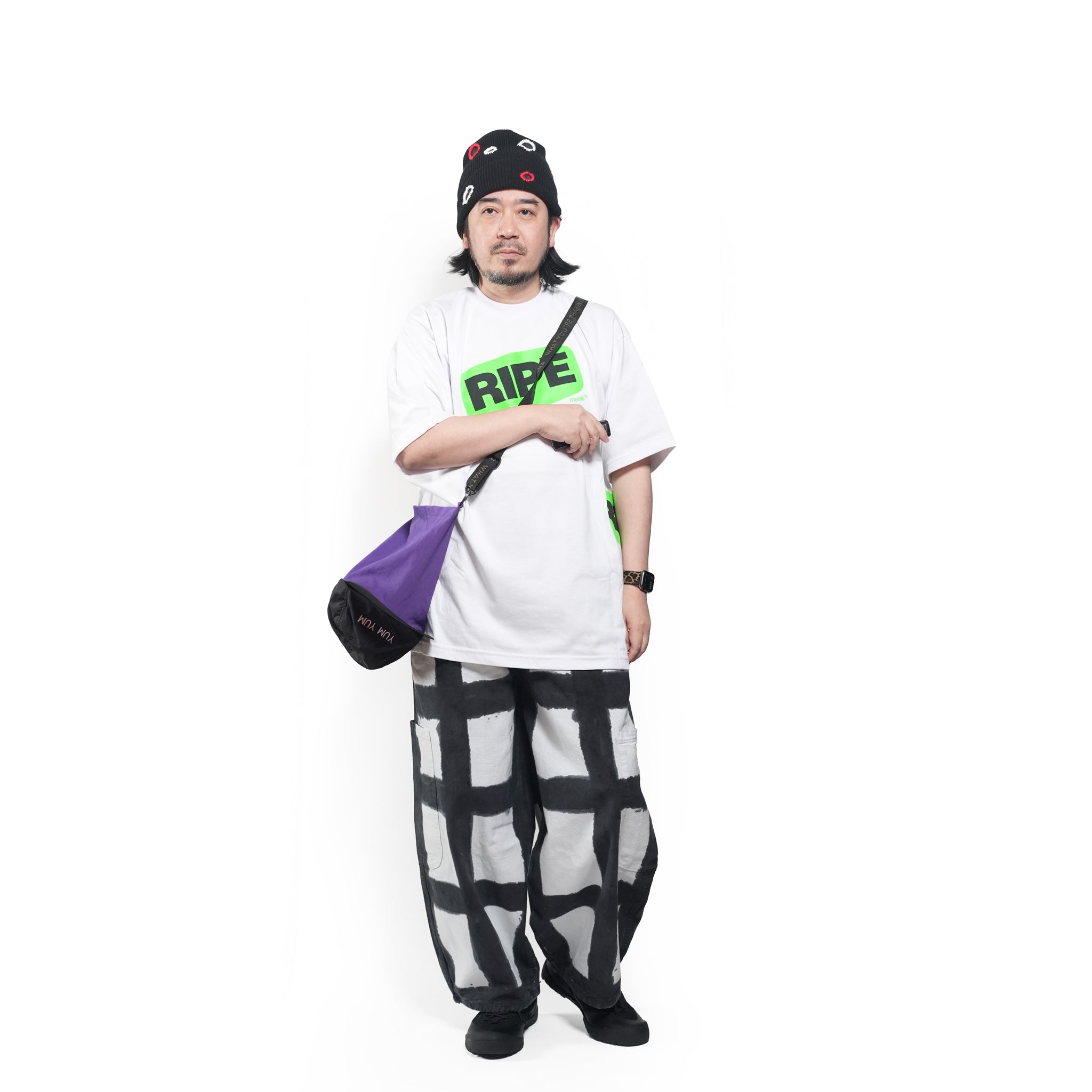 BAP / YUM YUM Wordface BagCap / Color_Black - Bag : Purple