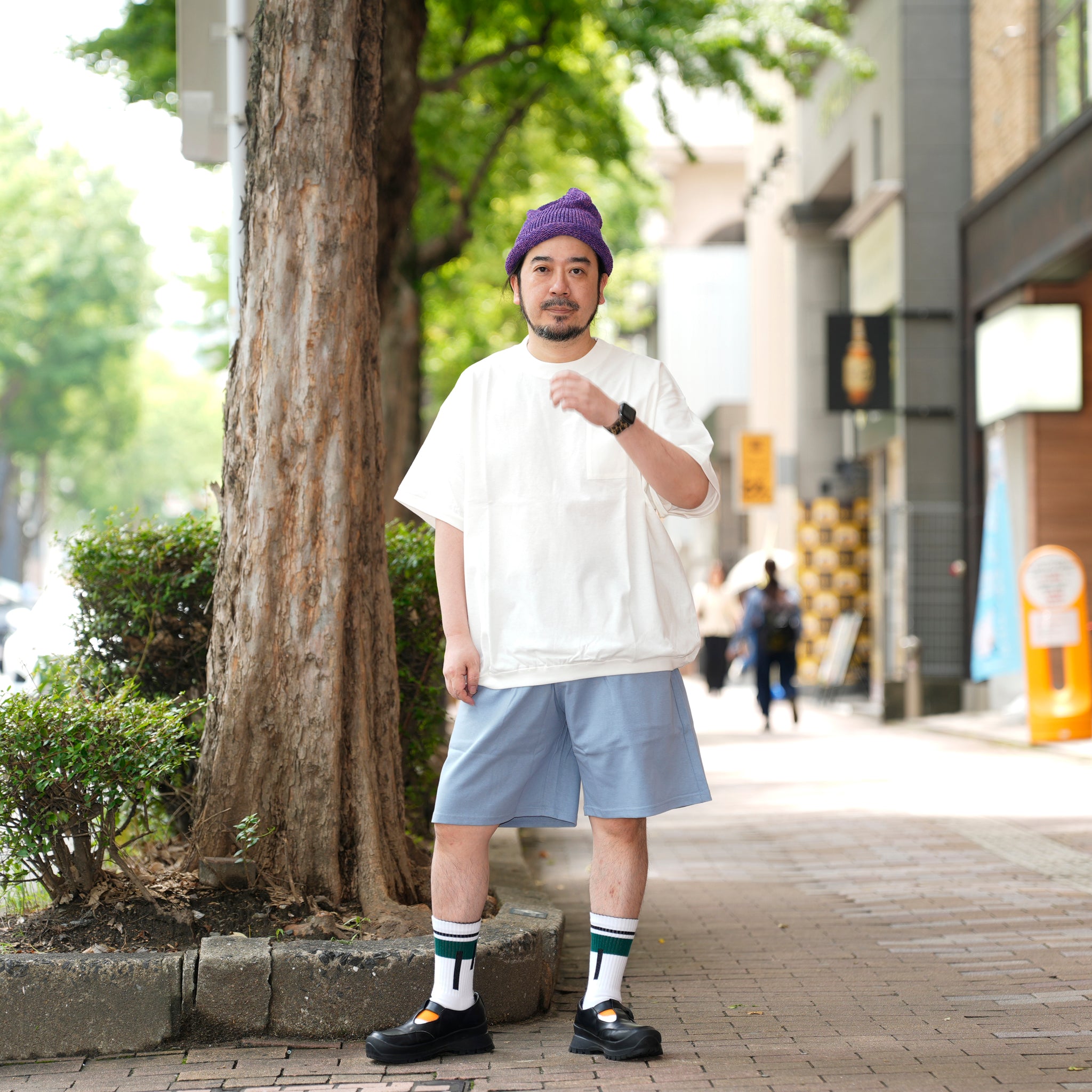 RELAX FIT №125 [ Relax shorts ] | Col_Charcoal Gray / Graysh Blue【RELAX FIT_リラックスフィット】