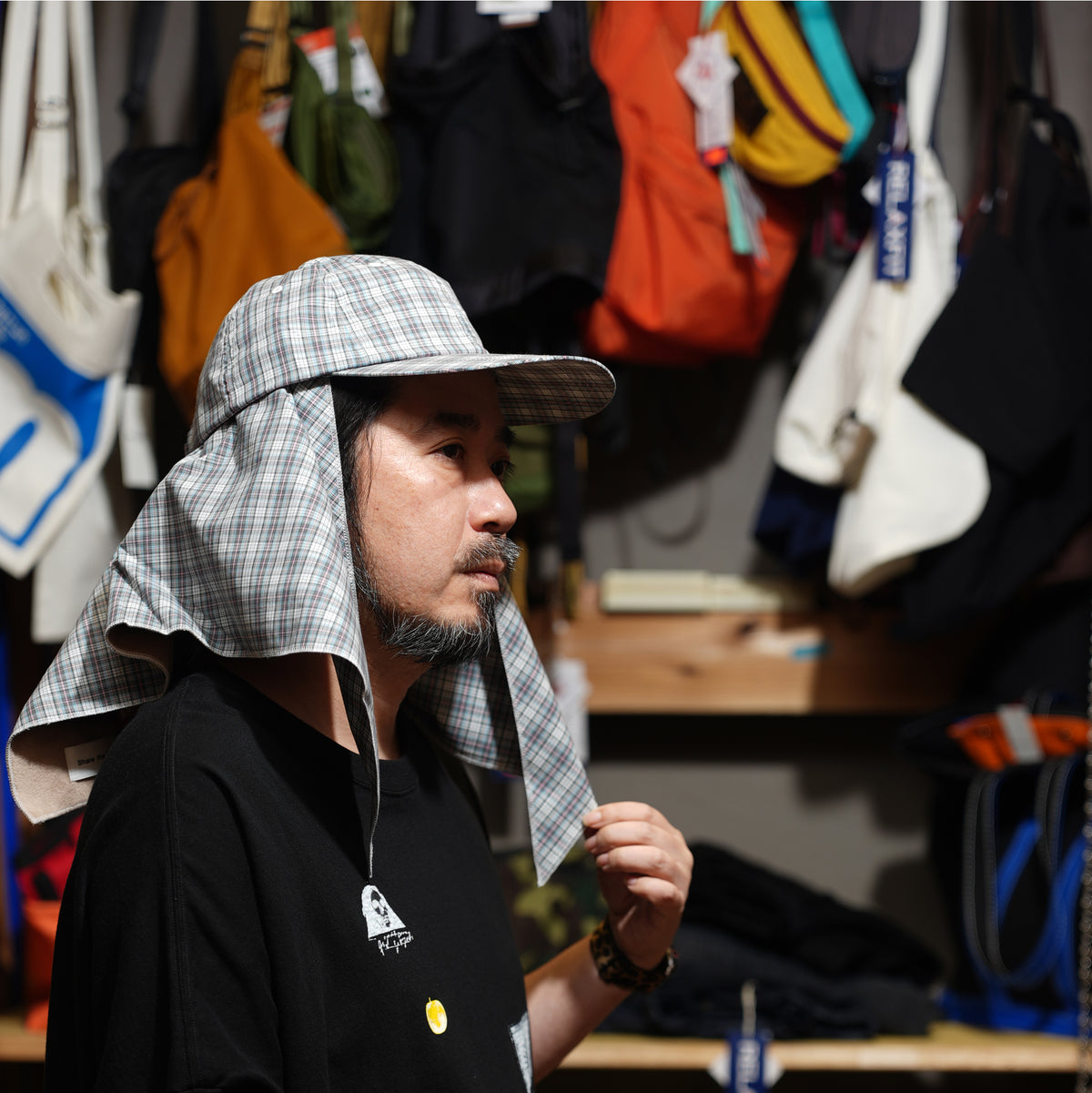 6 PANEL LONG BRIM CAP – White(Check) | SHARE THE FANTASY