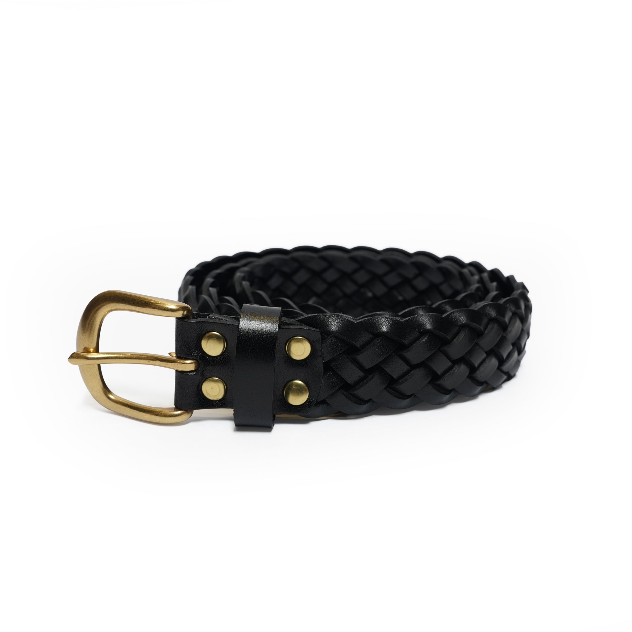 №26 [IMAGEN DE Mexico Leather mesh belt] – Black | RELAX FIT