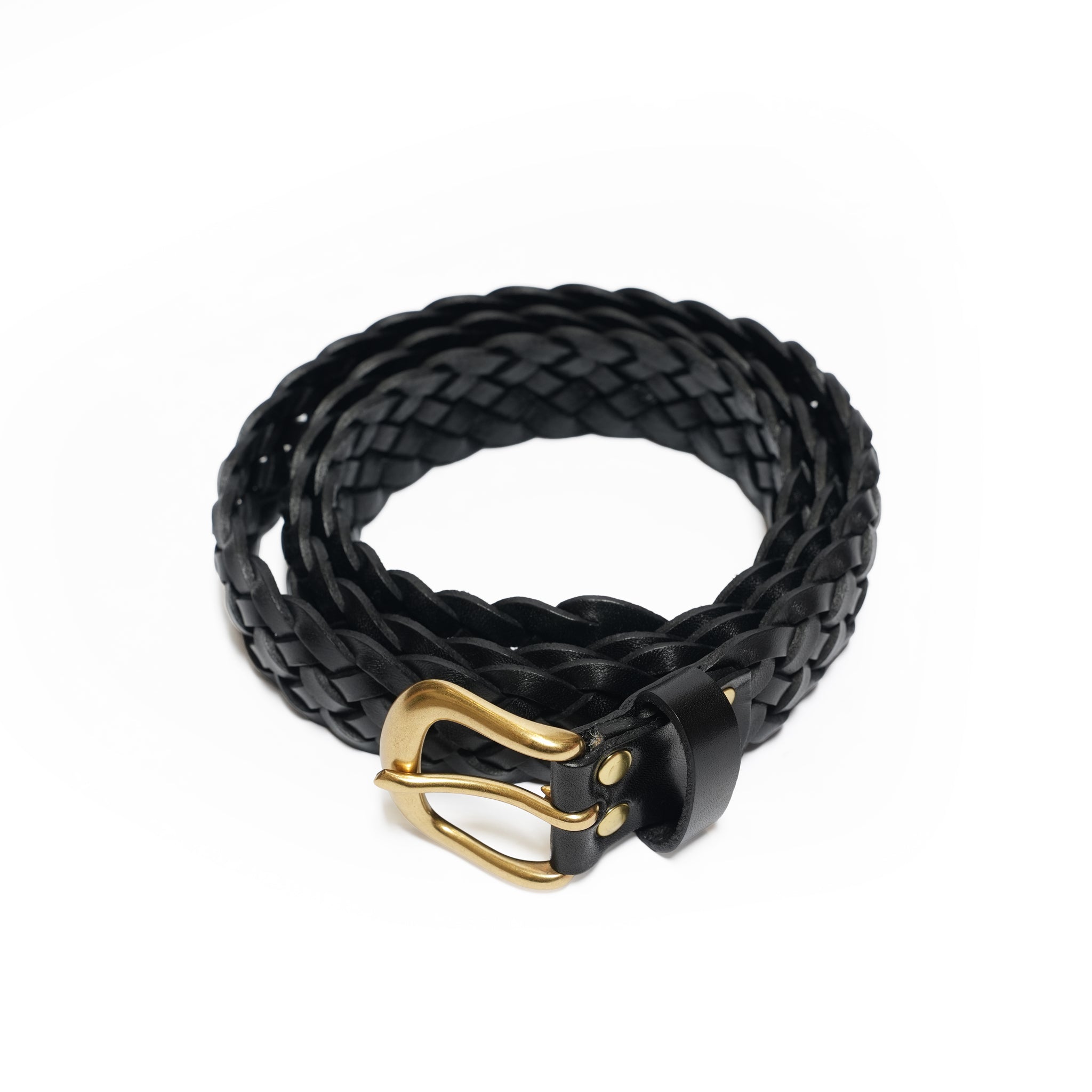 №26 [IMAGEN DE Mexico Leather mesh belt] – Black | RELAX FIT