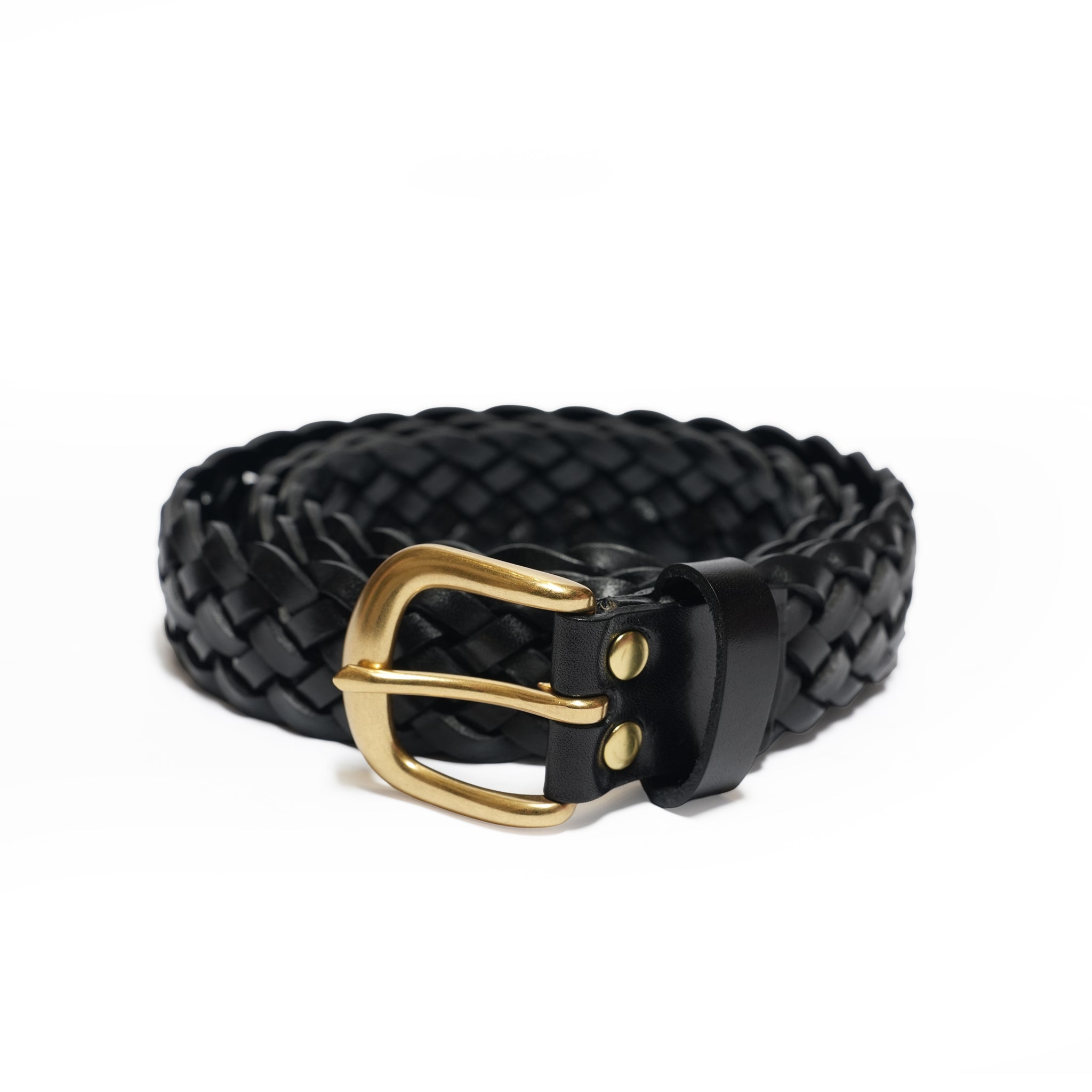 №26 [IMAGEN DE Mexico Leather mesh belt] – Black | RELAX FIT
