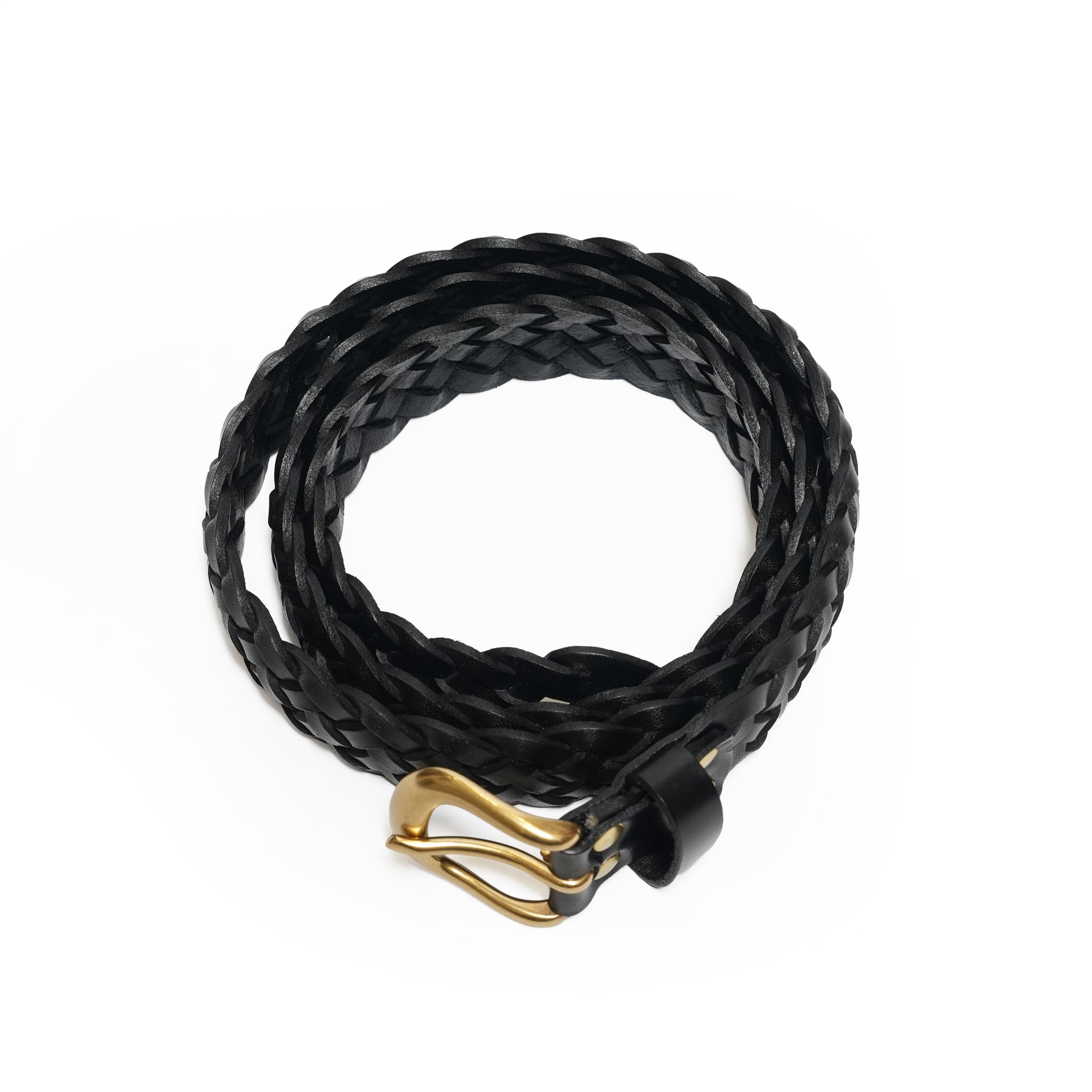 №26 [IMAGEN DE Mexico Leather mesh belt] – Black | RELAX FIT