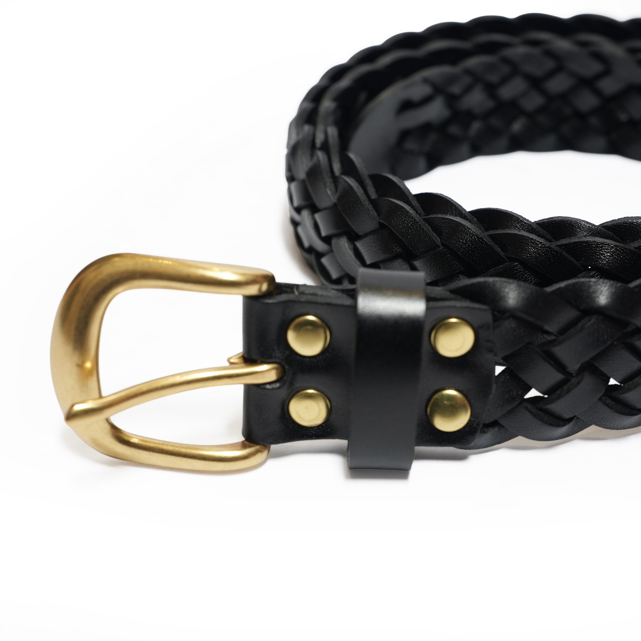 №26 [IMAGEN DE Mexico Leather mesh belt] – Black | RELAX FIT