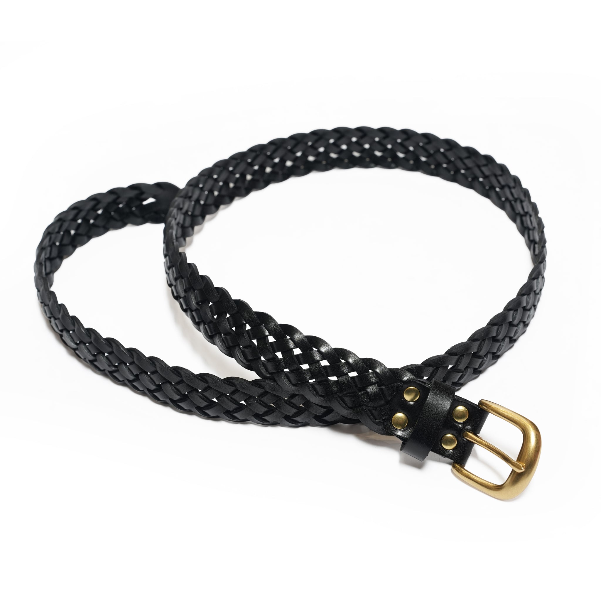 №26 [IMAGEN DE Mexico Leather mesh belt] – Black | RELAX FIT