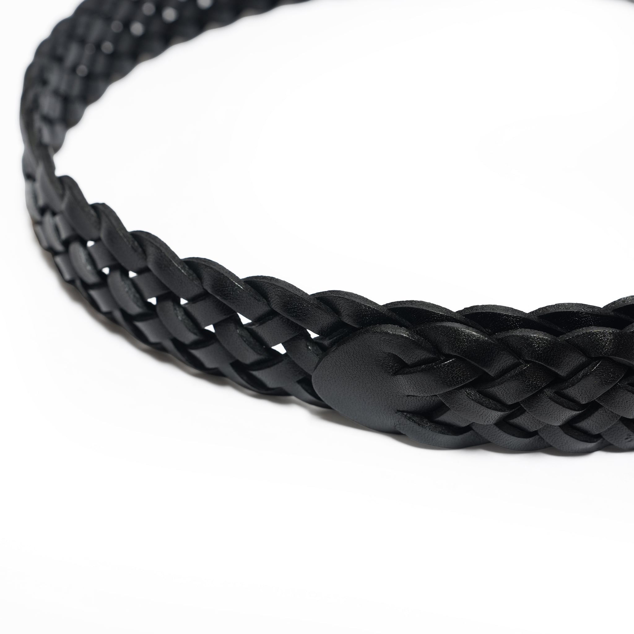 №26 [IMAGEN DE Mexico Leather mesh belt] – Black | RELAX FIT