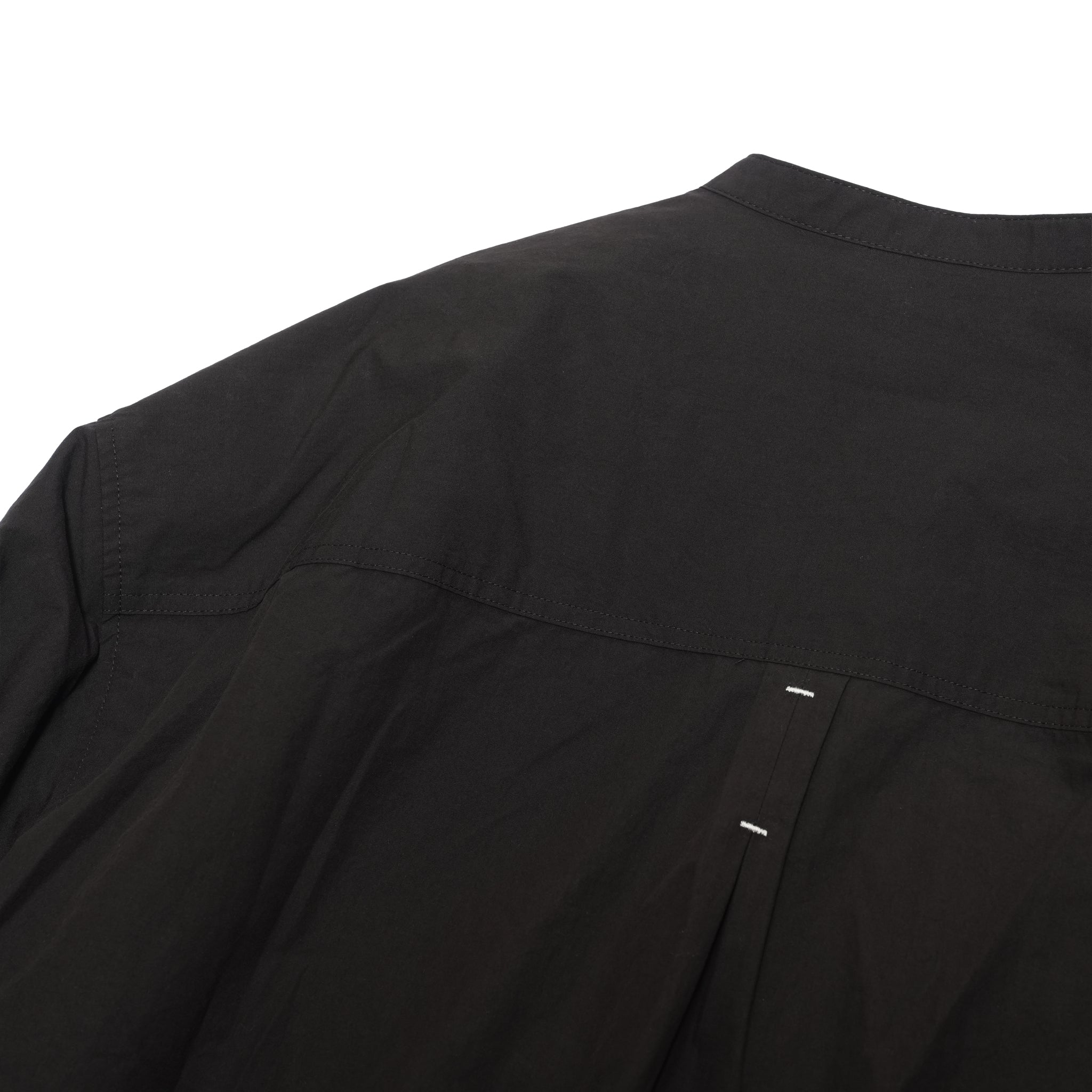 Cotton Typewriter Round Slit Long Officer Shirt <#ink black> | 〼〼 MASU MASU