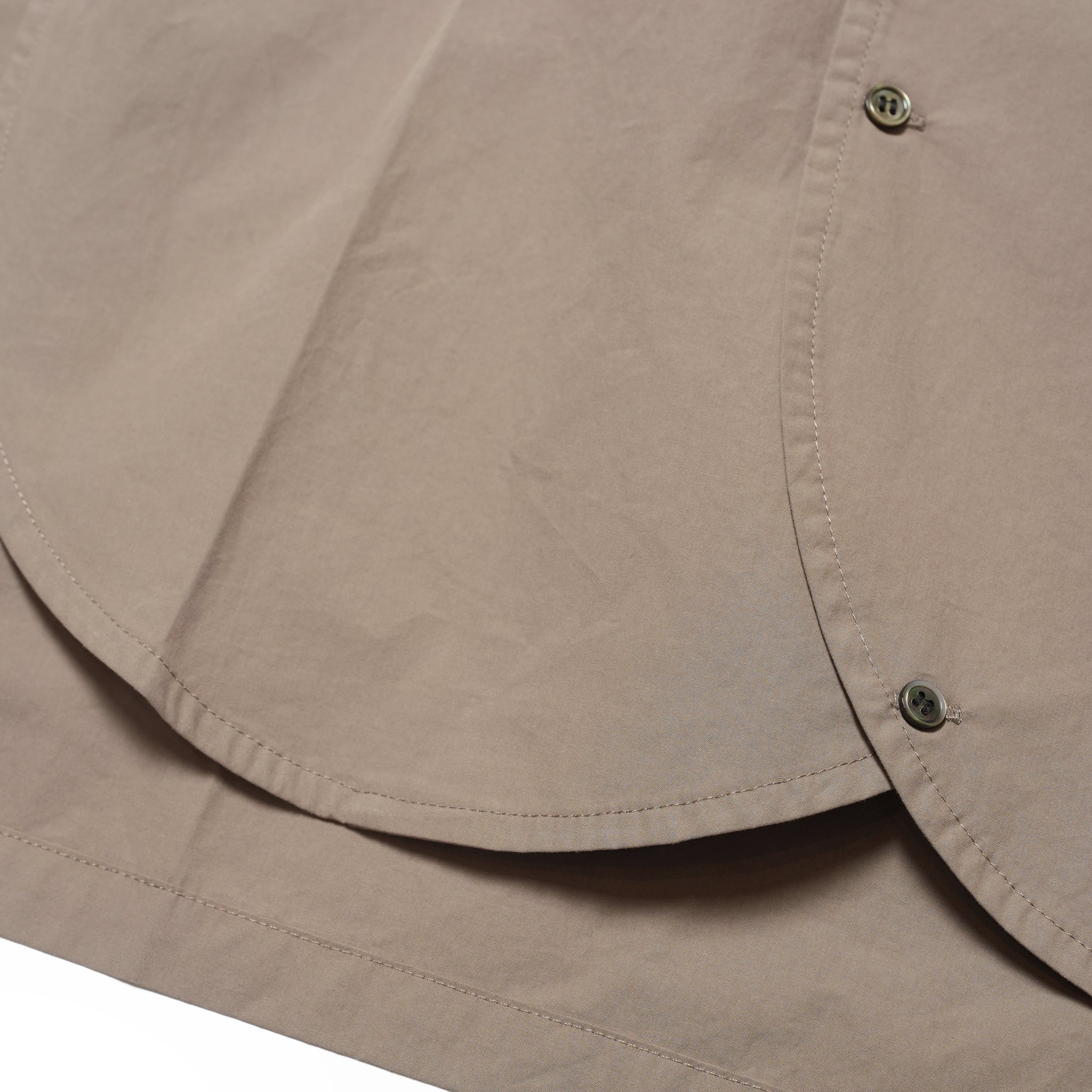 Cotton Typewriter Round Slit Long Officer Shirt <#greige> | 〼〼 MASU MASU