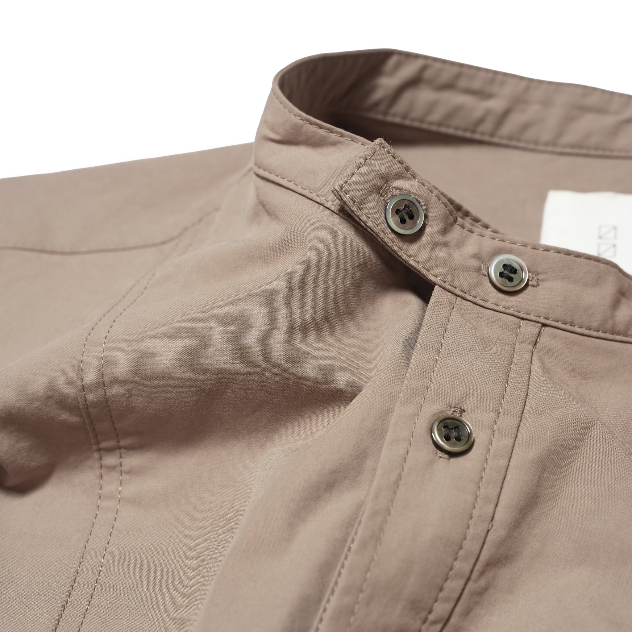 Cotton Typewriter Round Slit Long Officer Shirt <#greige> | 〼〼 MASU MASU