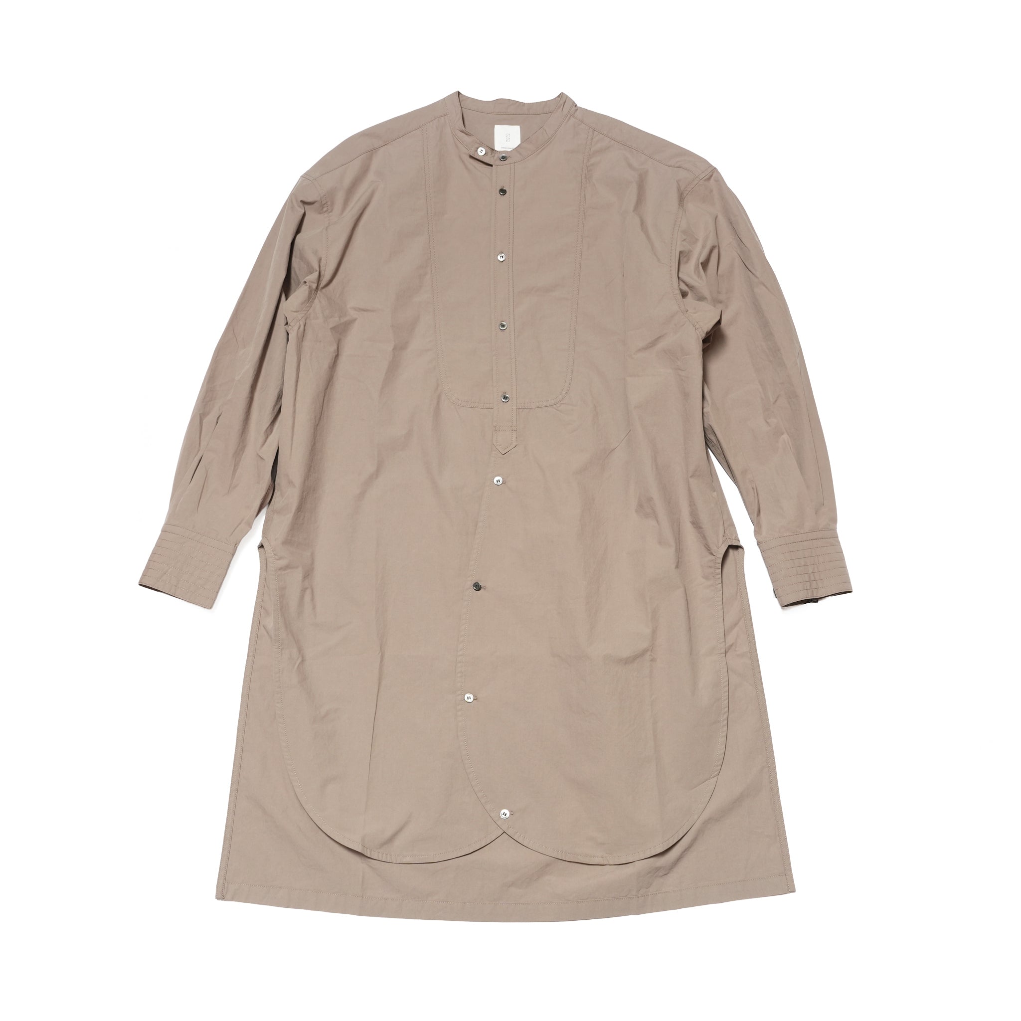 Cotton Typewriter Round Slit Long Officer Shirt <#greige> | 〼〼 MASU MASU
