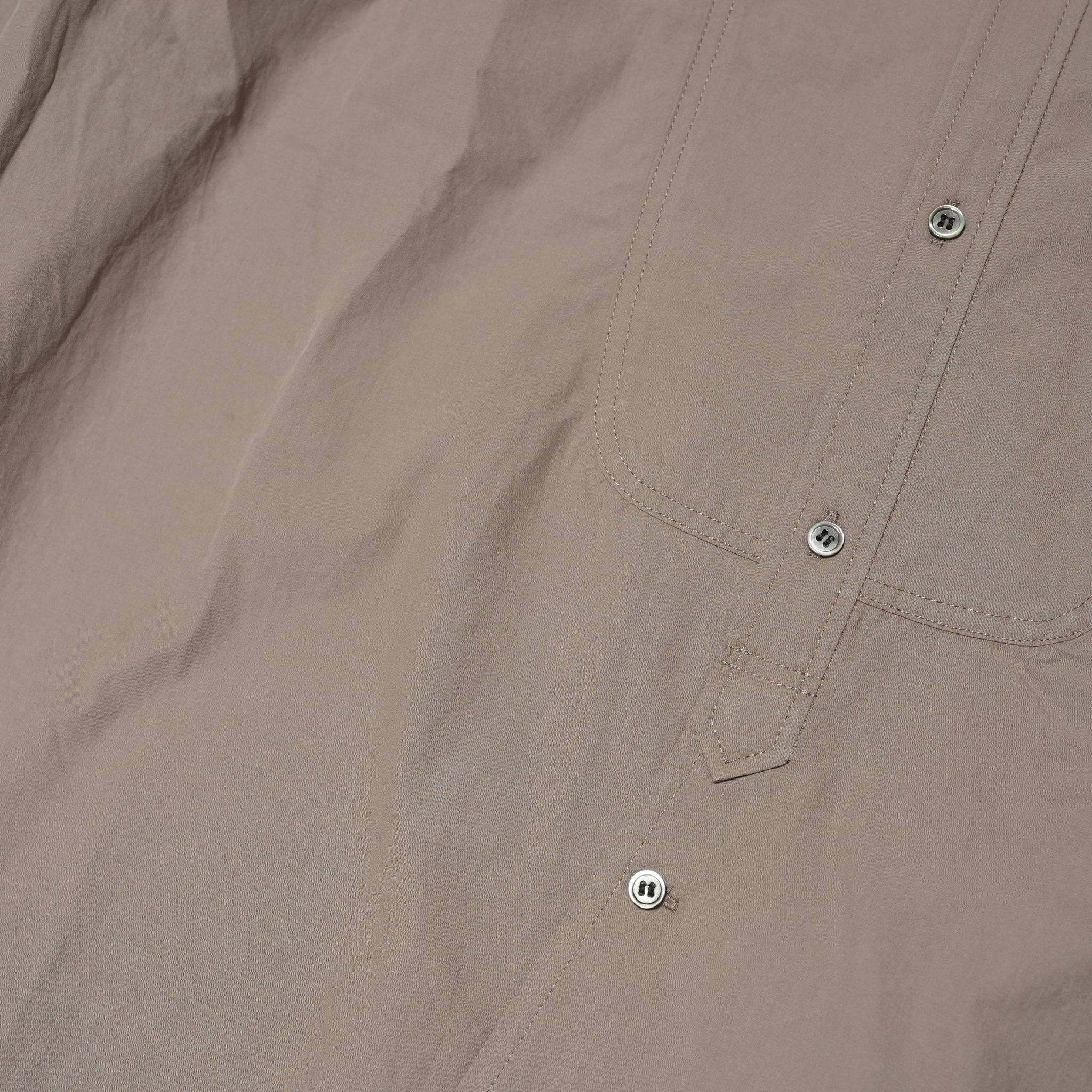 Cotton Typewriter Round Slit Long Officer Shirt <#greige> | 〼〼 MASU MASU