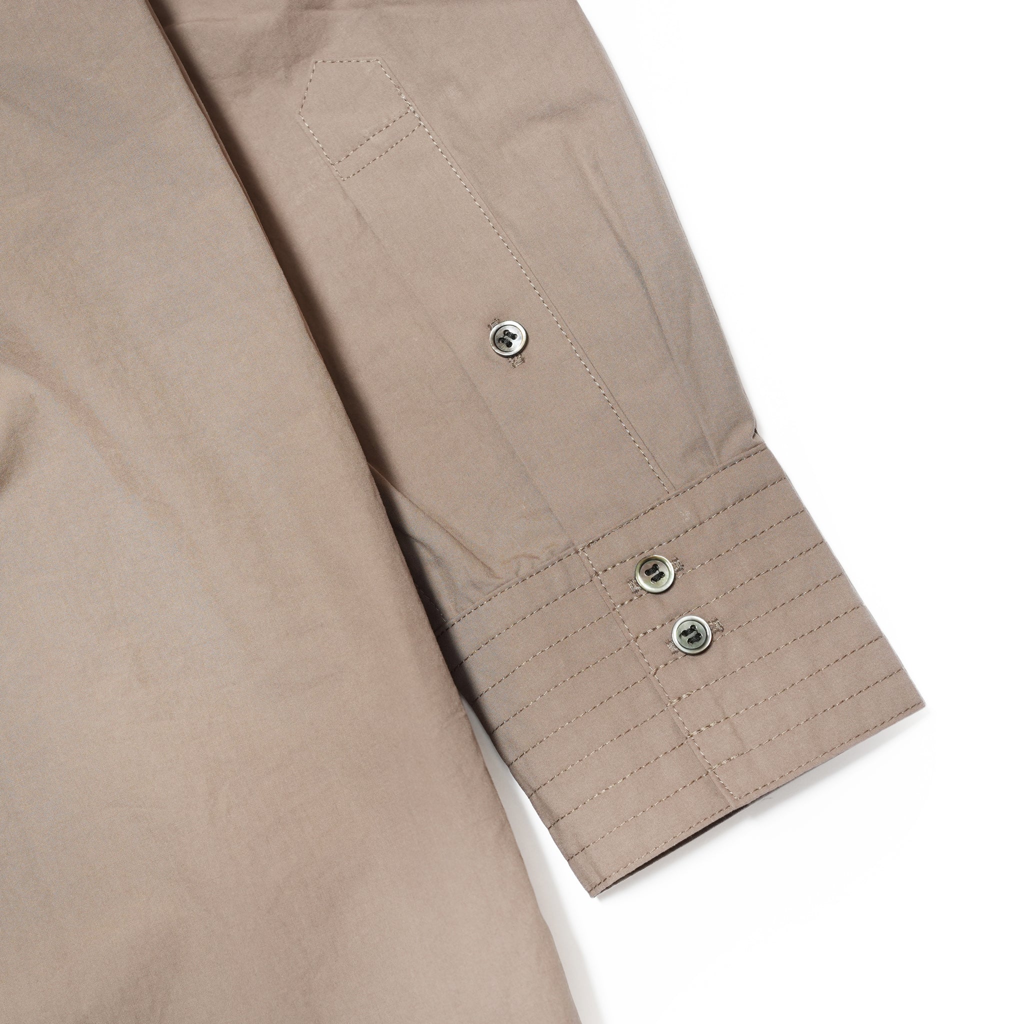 Cotton Typewriter Round Slit Long Officer Shirt <#greige> | 〼〼 MASU MASU